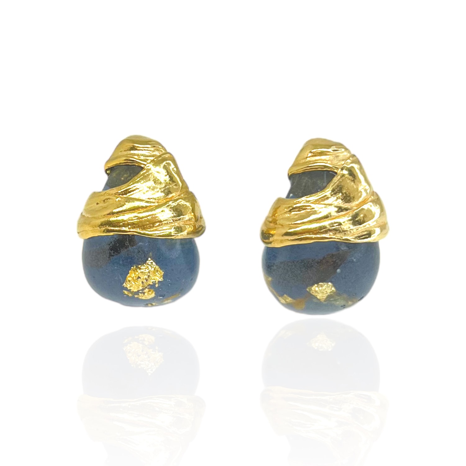 Bio-trimmings Women's Blue / Gold Galvani Gold Sapphire Bio-gem Hoops In Multi