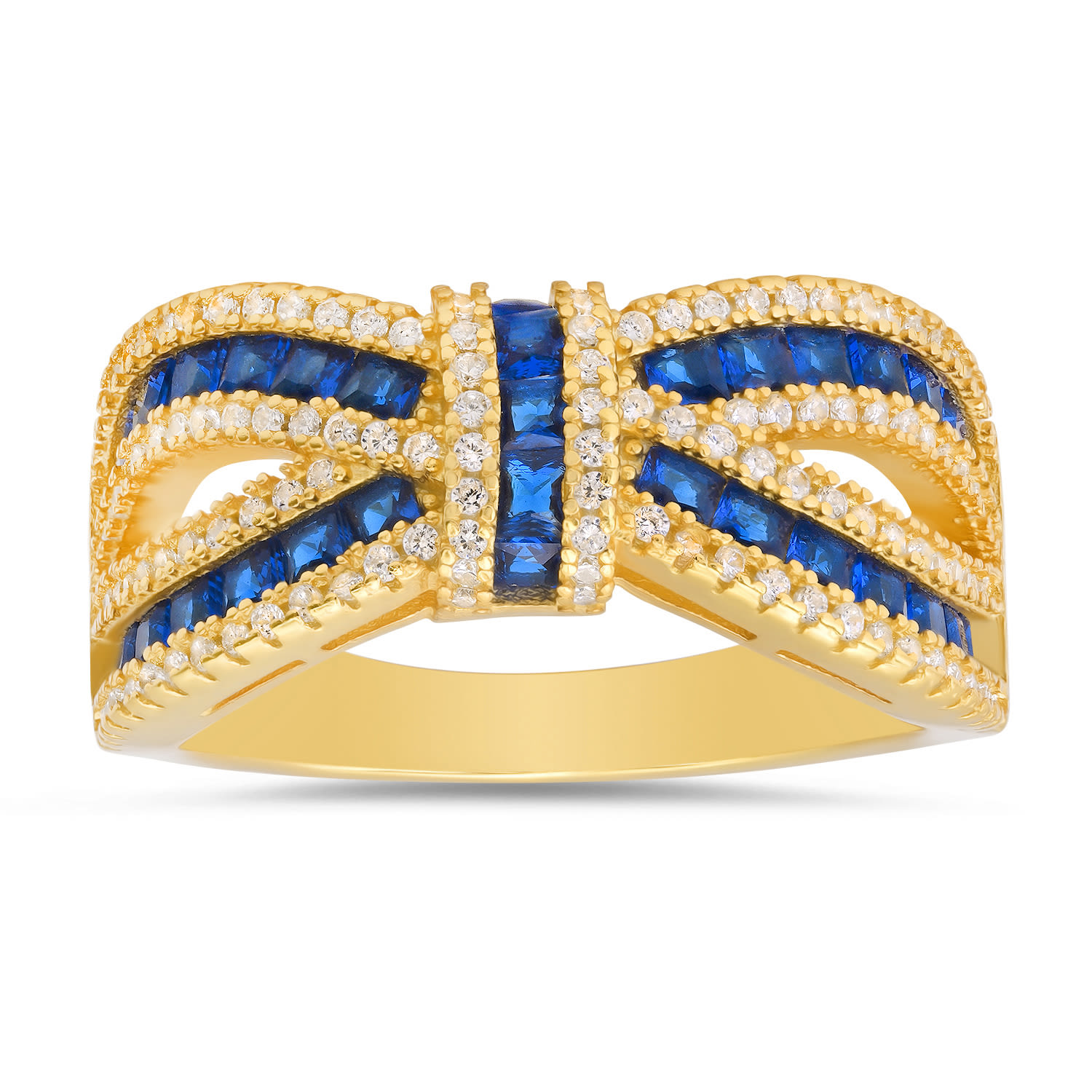 Kylie Harper Women's Gold Sapphire Love Knot Ring