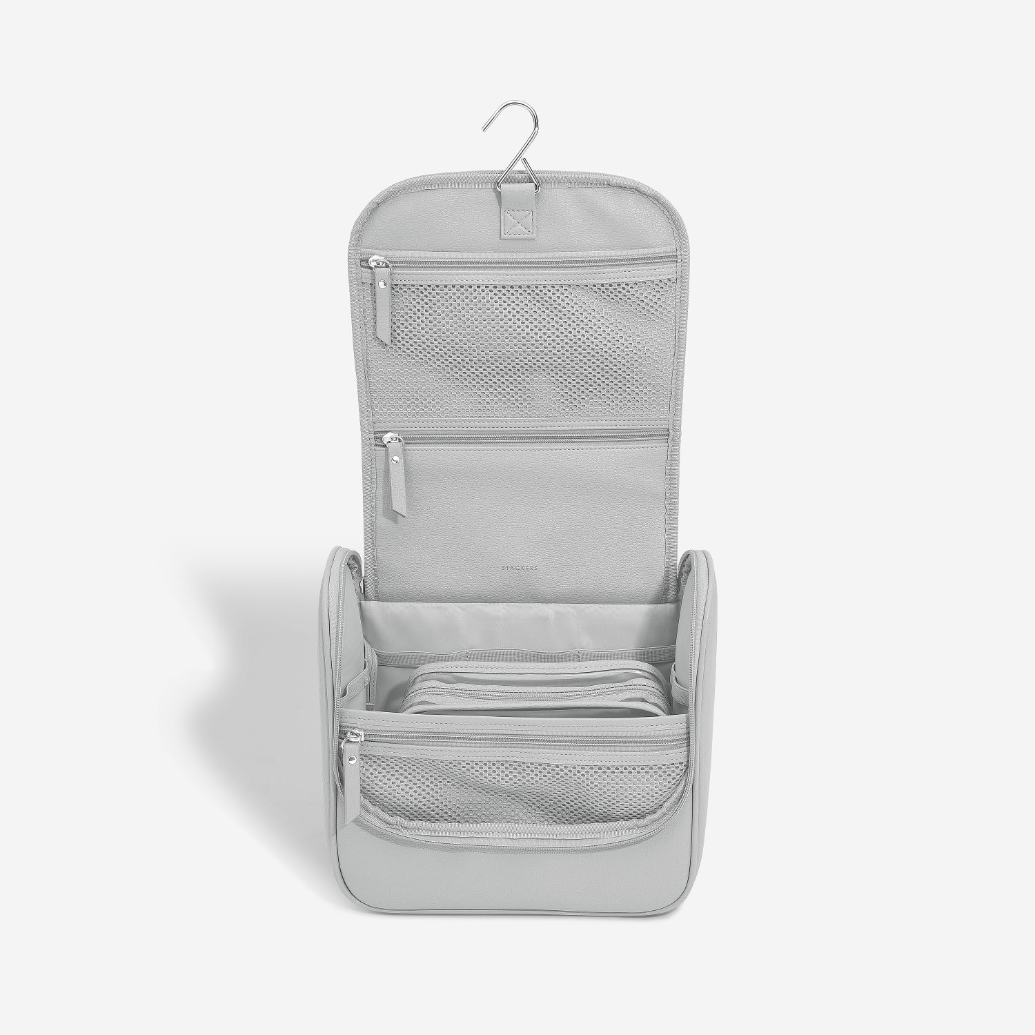 Stackers Large Hanging Washbag - Pebble Grey In Grey