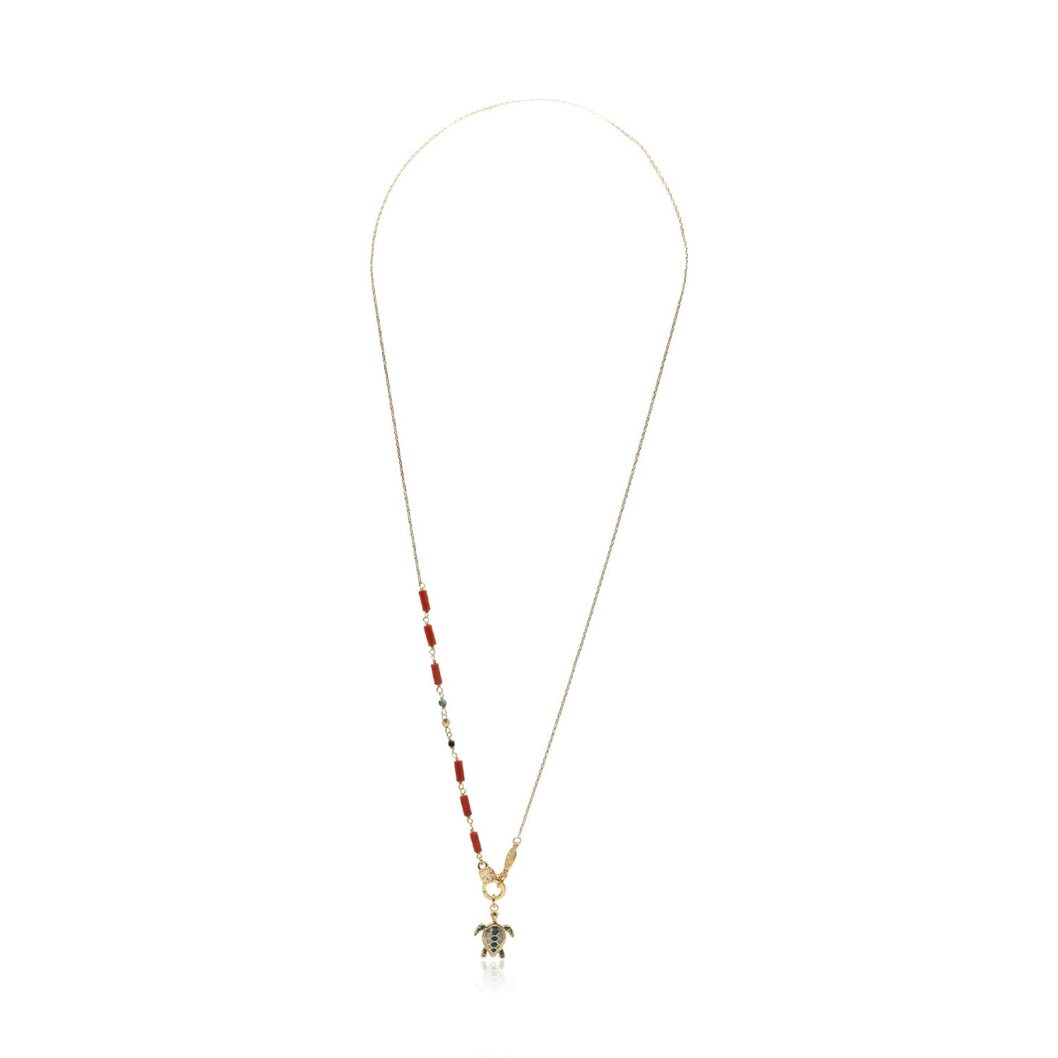 Atelier Petites Pierres Women's Gold Caretta - Sea Turtle Necklace
