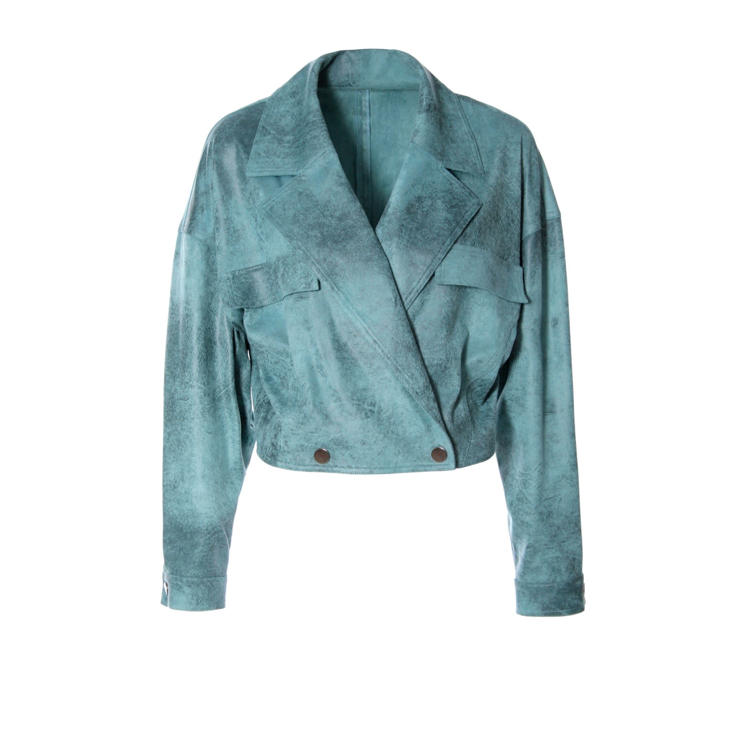 Aggi By Halewski Women's Astrid Mineral Blue Short Jacket In Blue