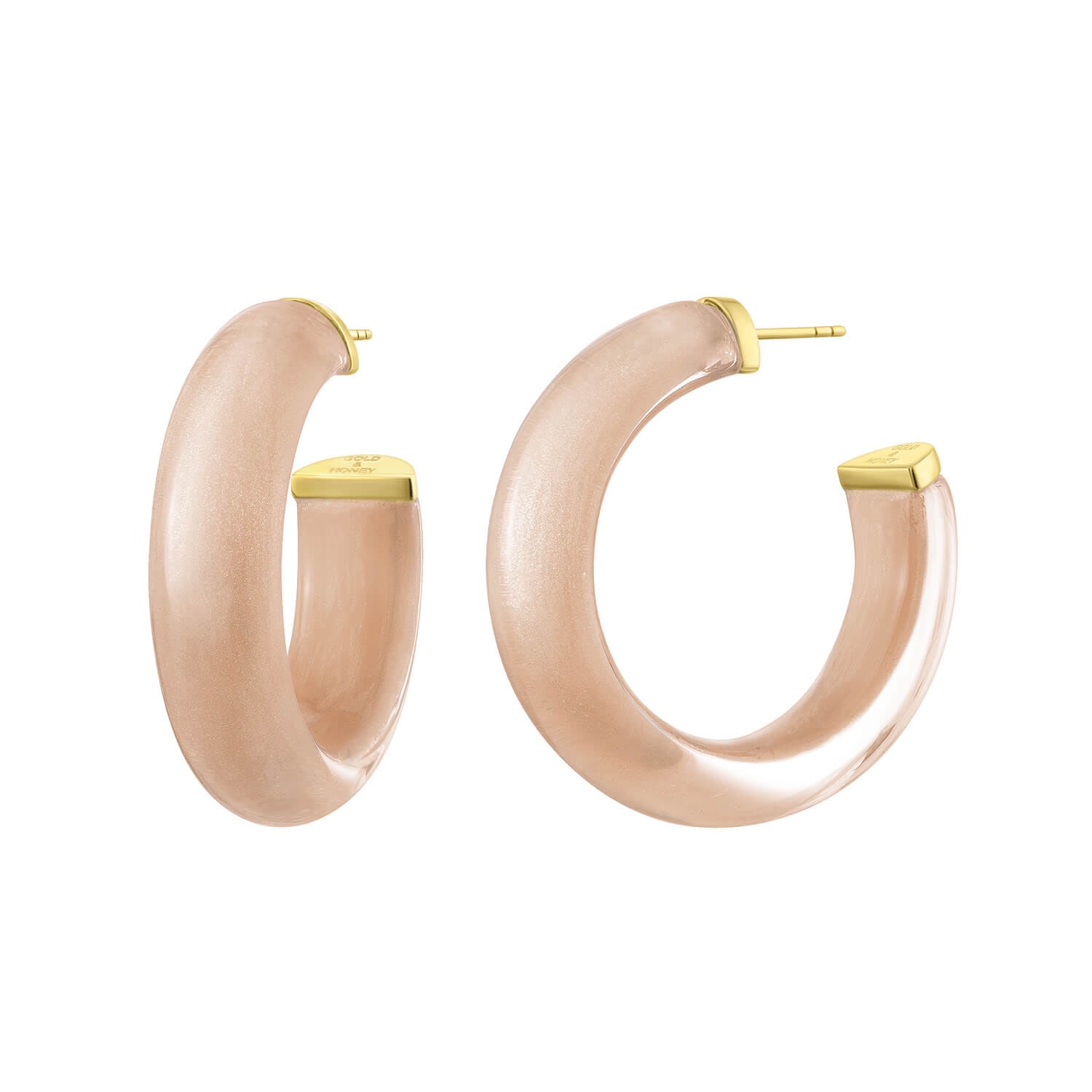 Women’s Neutrals / Gold / Brown Small Caramel Illusion Hoop Earrings Gold & Honey