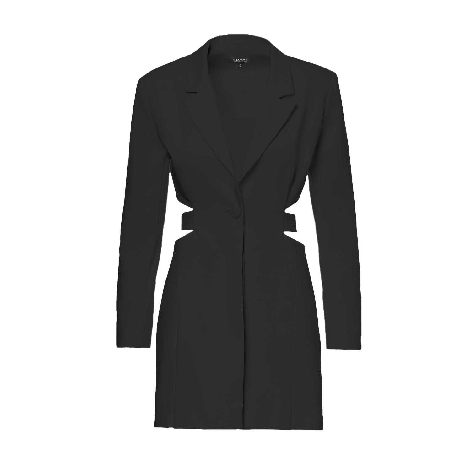 Women’s Black Deconstructed Mini Blazer Dress Large Bluzat