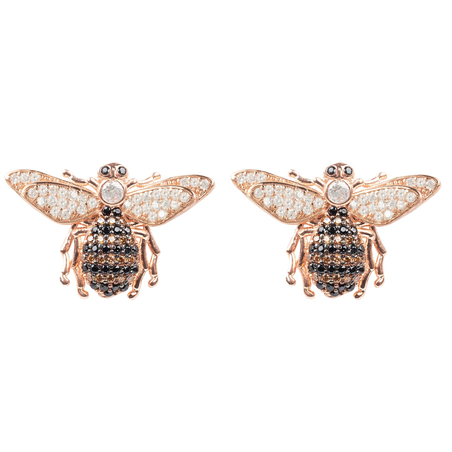 Women’s Rose Gold Honey Bee Stud Earrings Rosegold Latelita