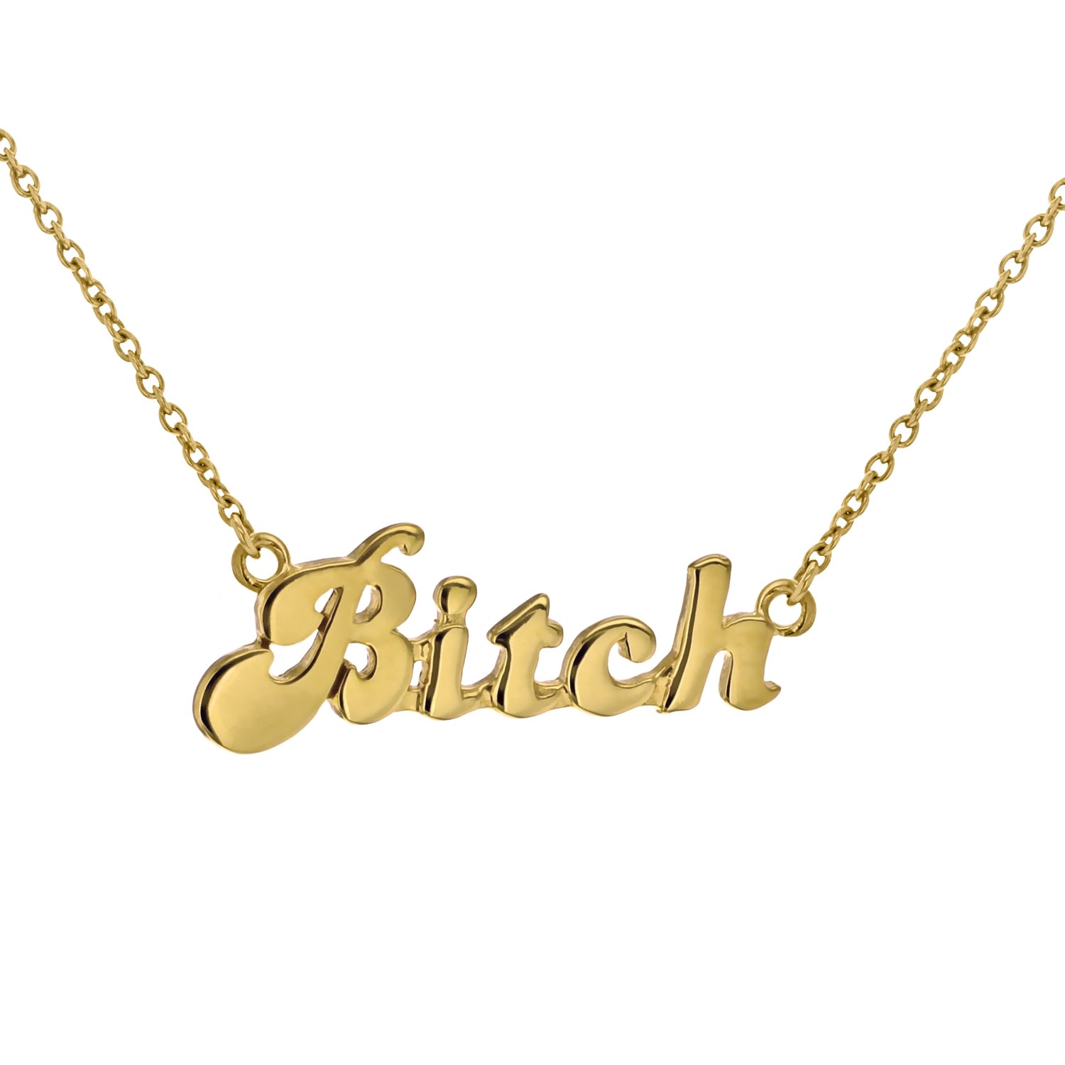 True Rocks Women's 18kt Gold-plated Bitch Necklace In Gray