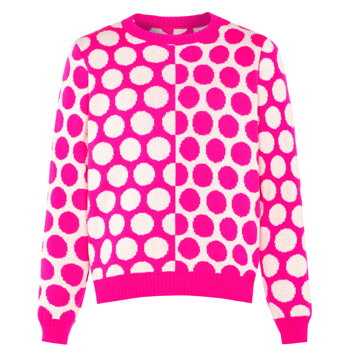 Ingmarson Women's Pink / Purple Reversed Circles Wool & Cashmere Jumper Pink In Pink/purple