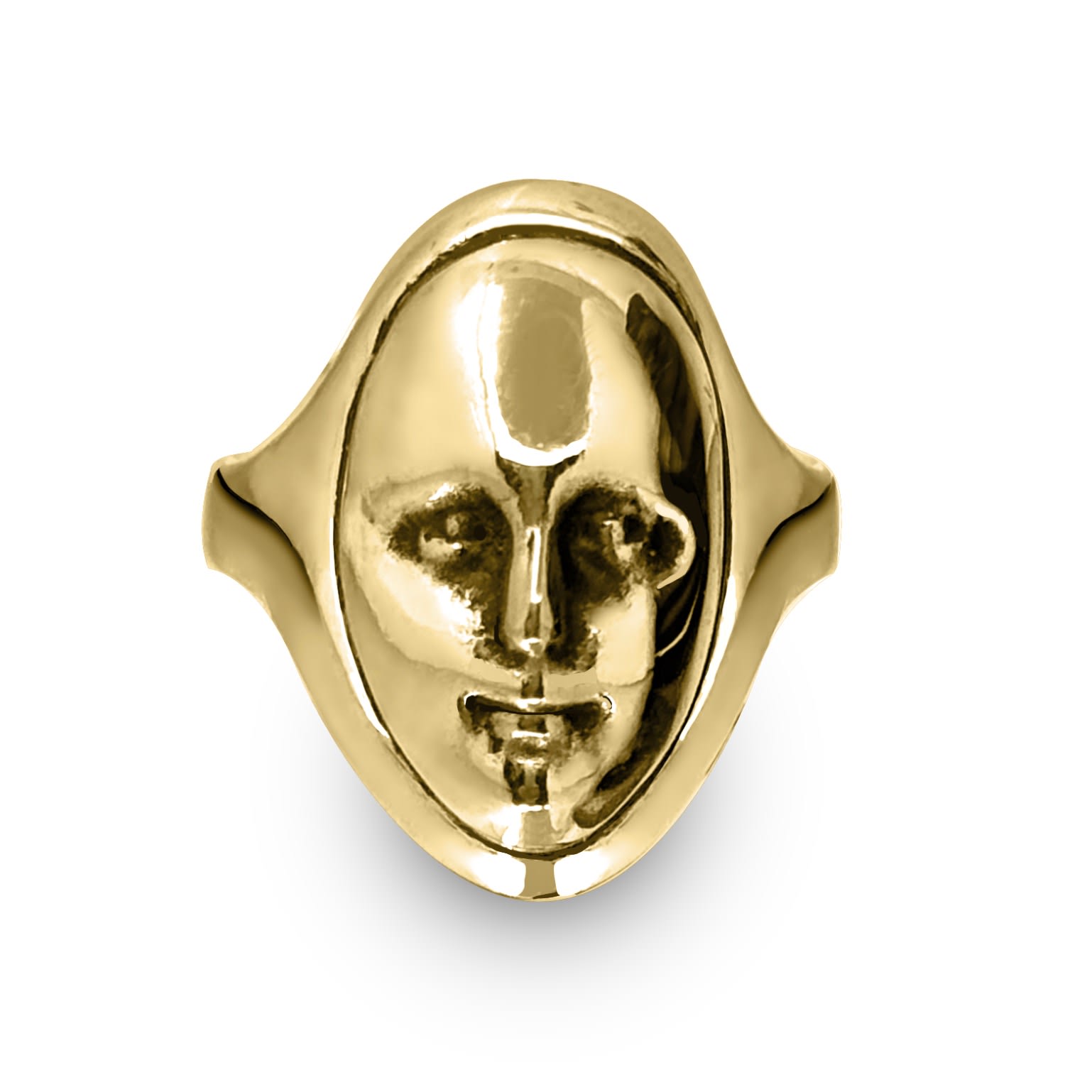 Perry Gargano Women's The Stranger Face Ring - Gold Brass Mens - Waterproof