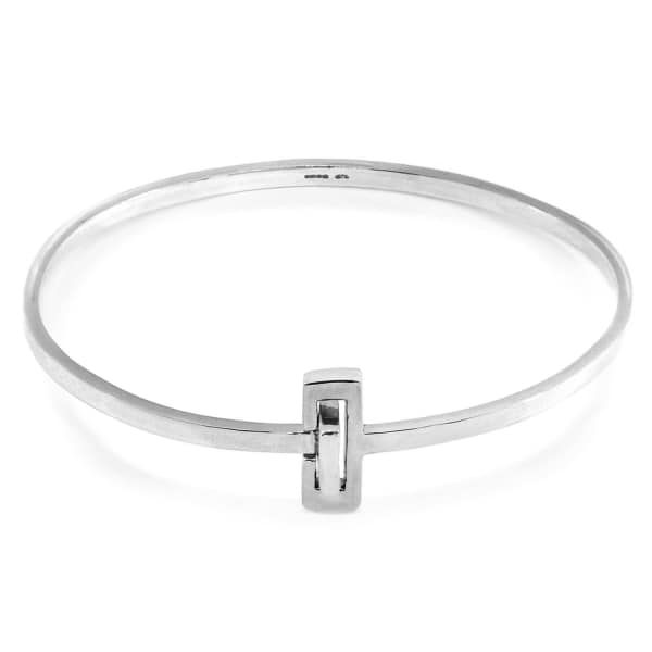 Anchor & Crew Soames Gate Midi Wayfarer Silver Bangle In Silver