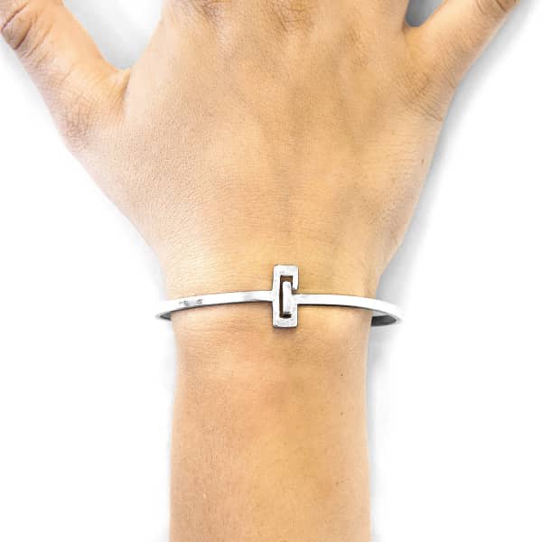 Anchor & Crew Soames Gate Midi Wayfarer Silver Bangle In Silver