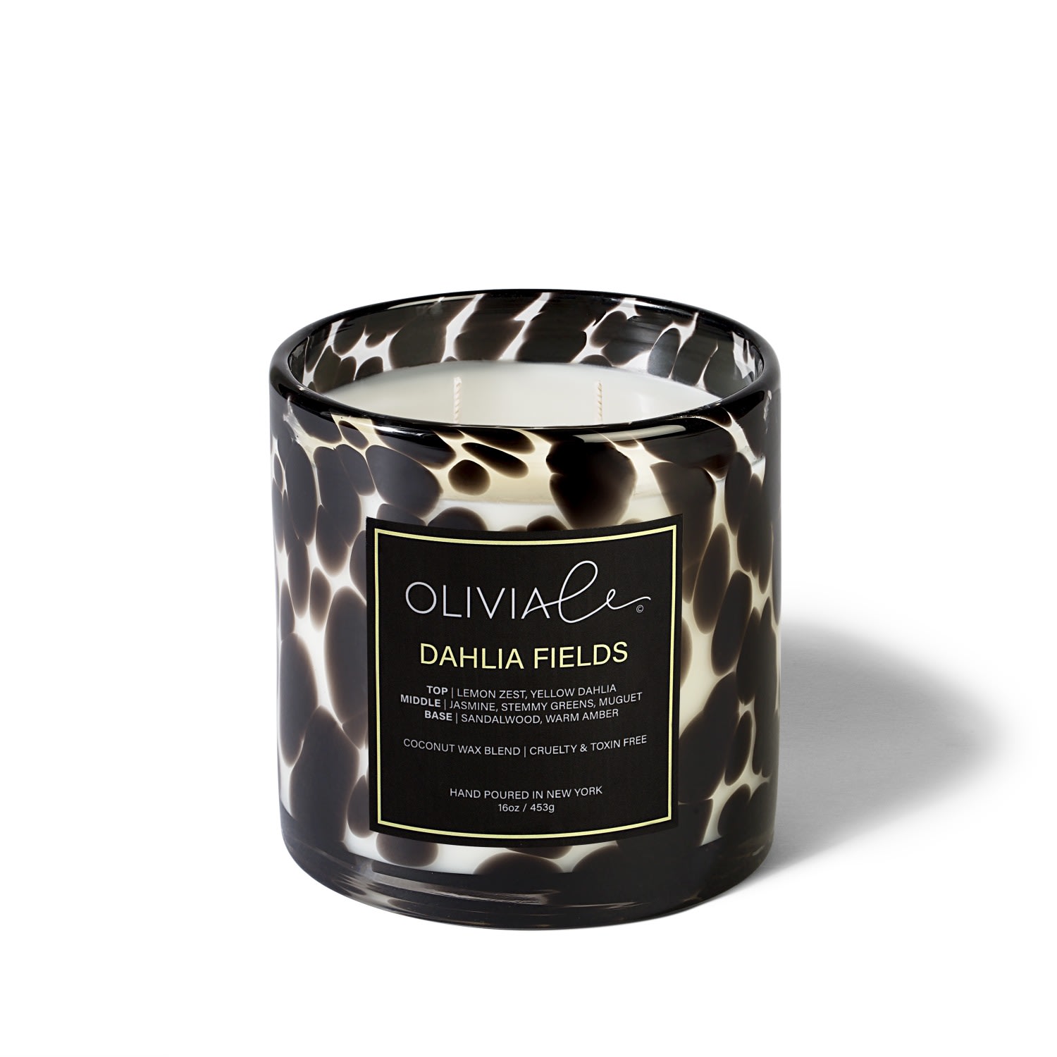 Black Dahlia Fields Leopard Candle Olivia Le