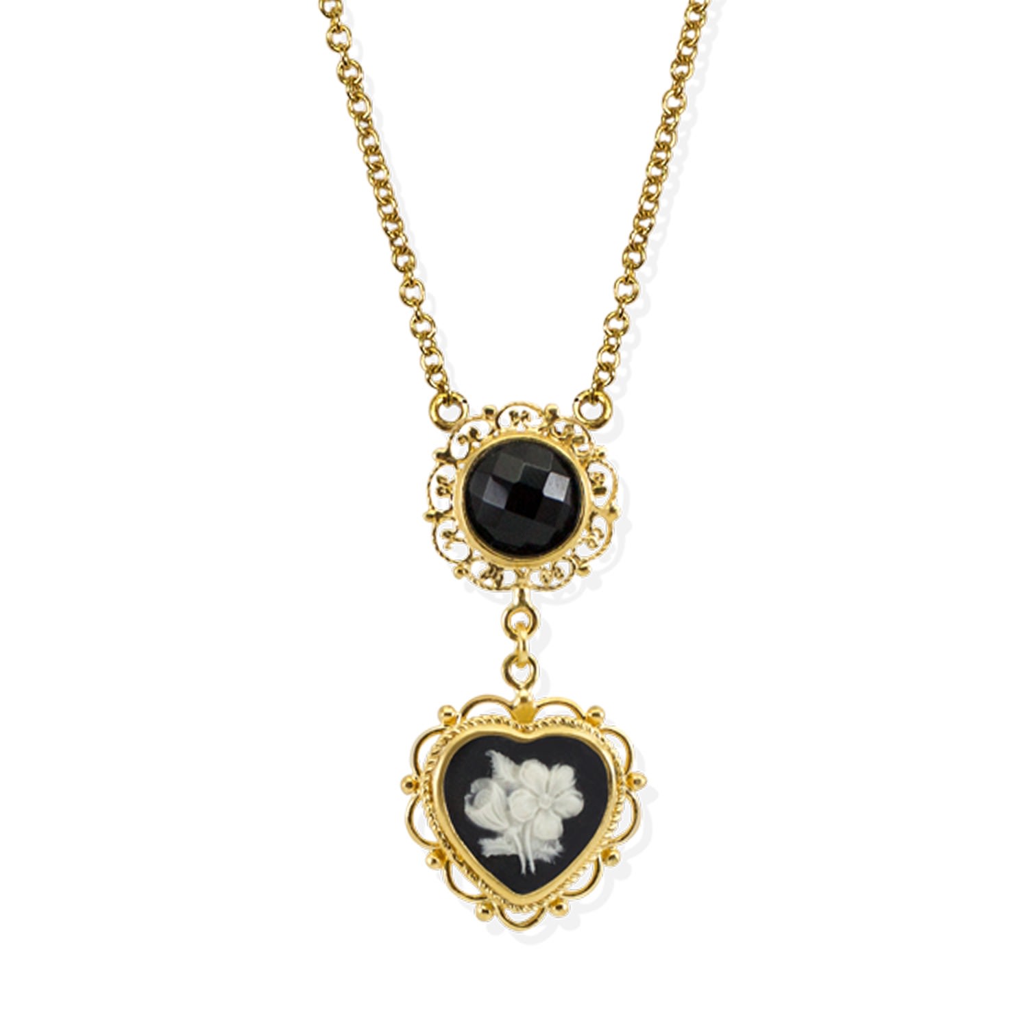 Vintouch Italy Women's Gold Bouquet Cameo Necklace In Gold