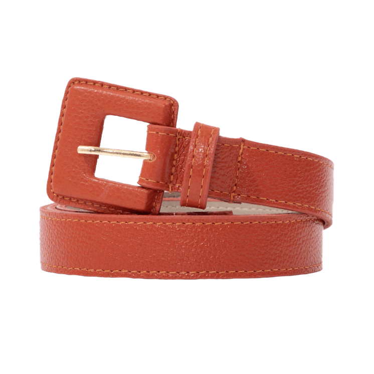 Women’s Yellow / Orange Mini Square Narrow Belt - Orange Large Beltbe