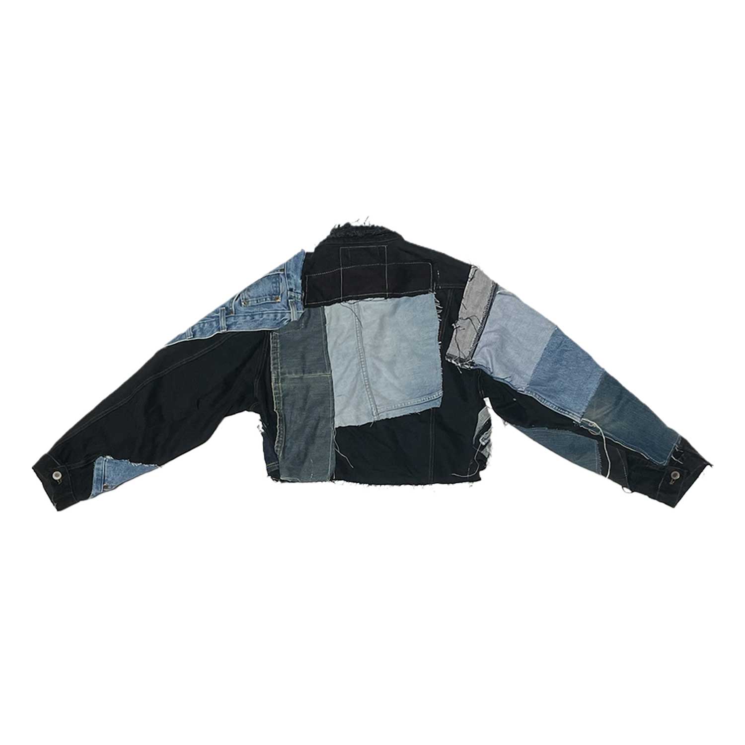 Men’s Blue / Black Frayed Fusion Denim A Small Zasta Studio