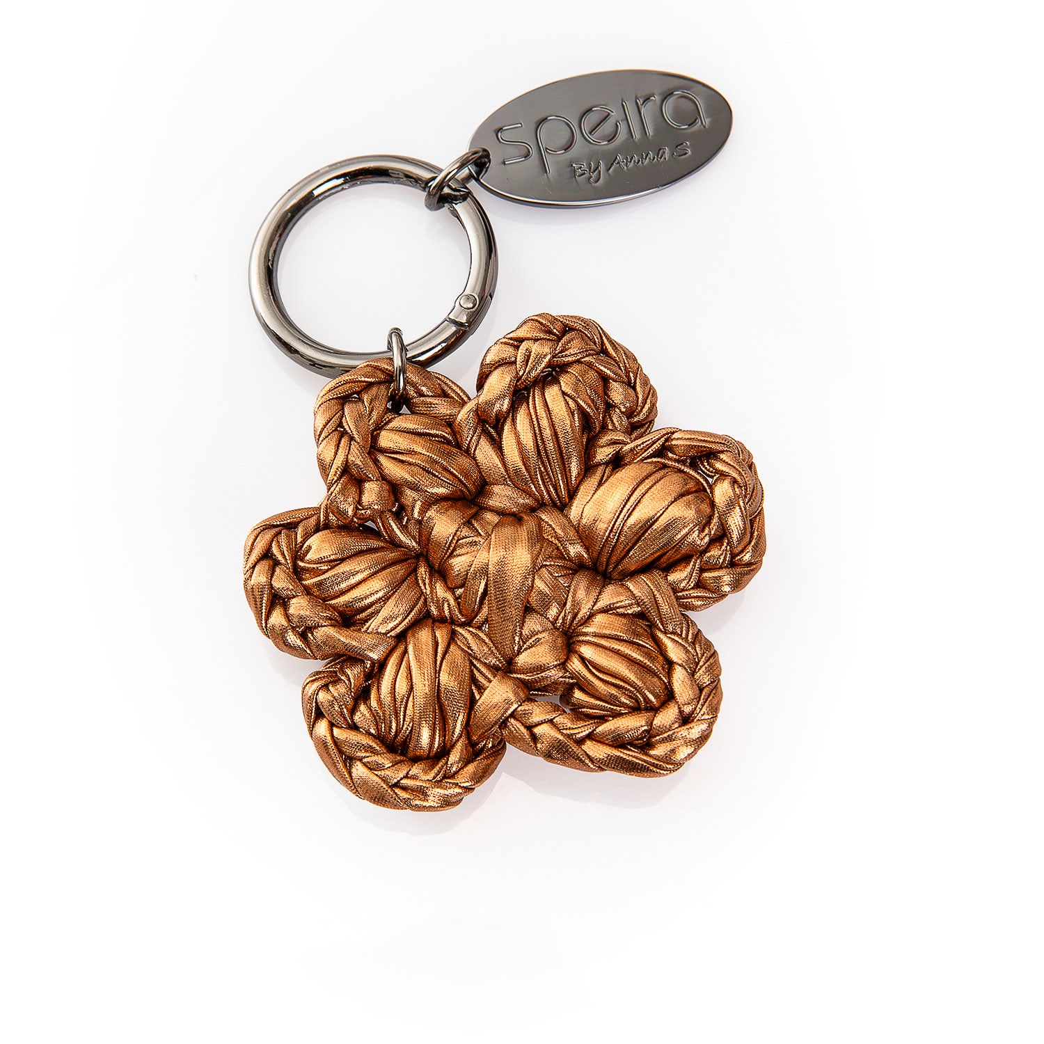 Speira Women's Brown Bag Charm Flower Large Bronze In Blue