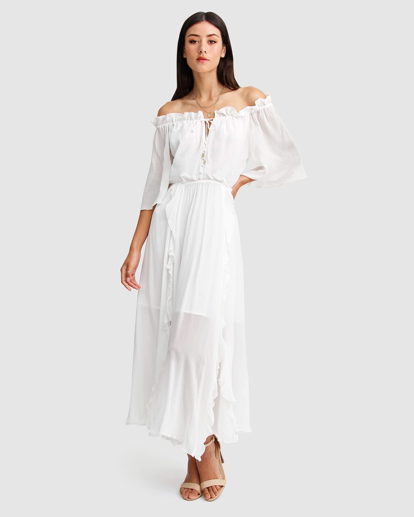 amour amour ruffled midi dress Amour Amour Ruffled Midi Dress