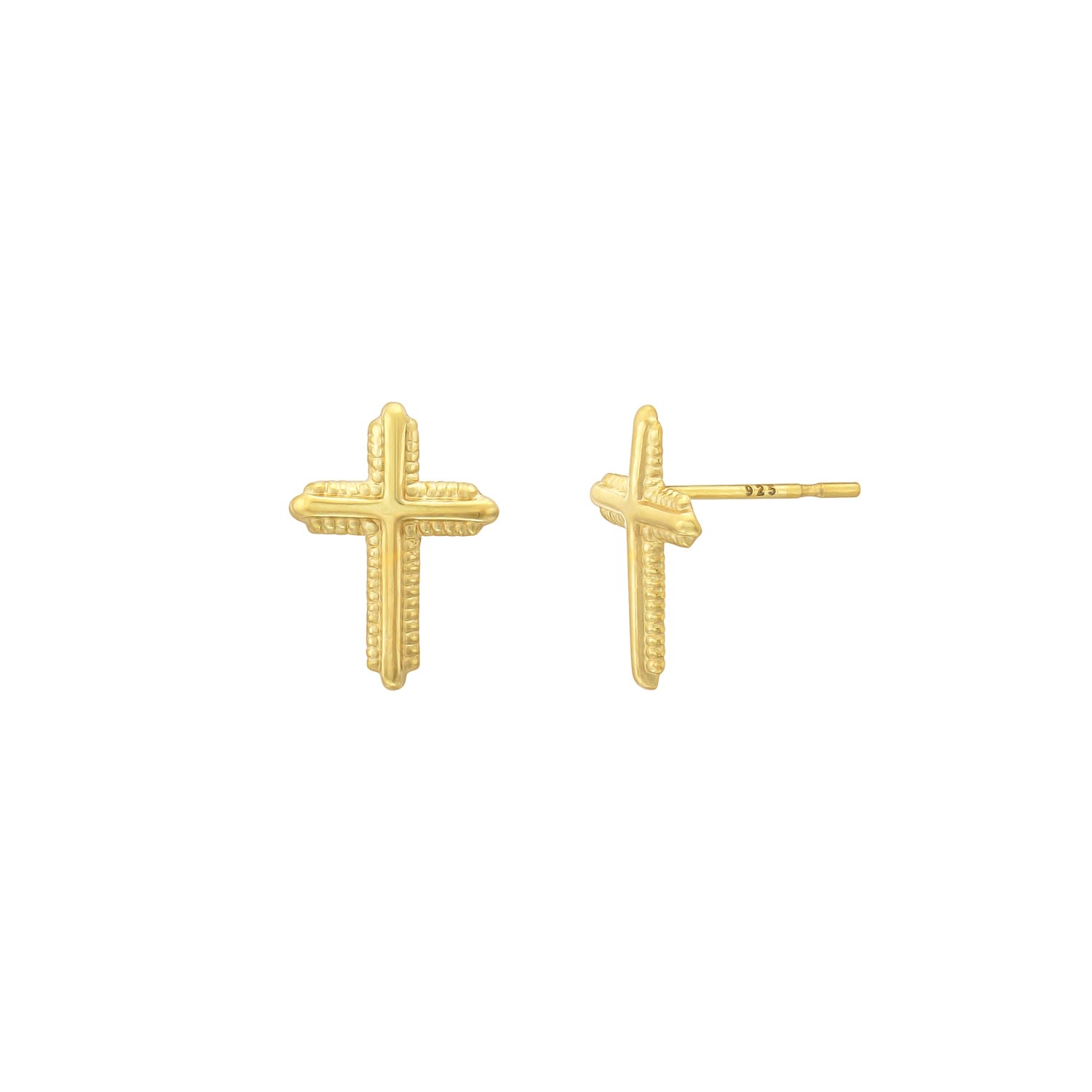 Women’s Gold Petite Cross Studs Gold & Honey