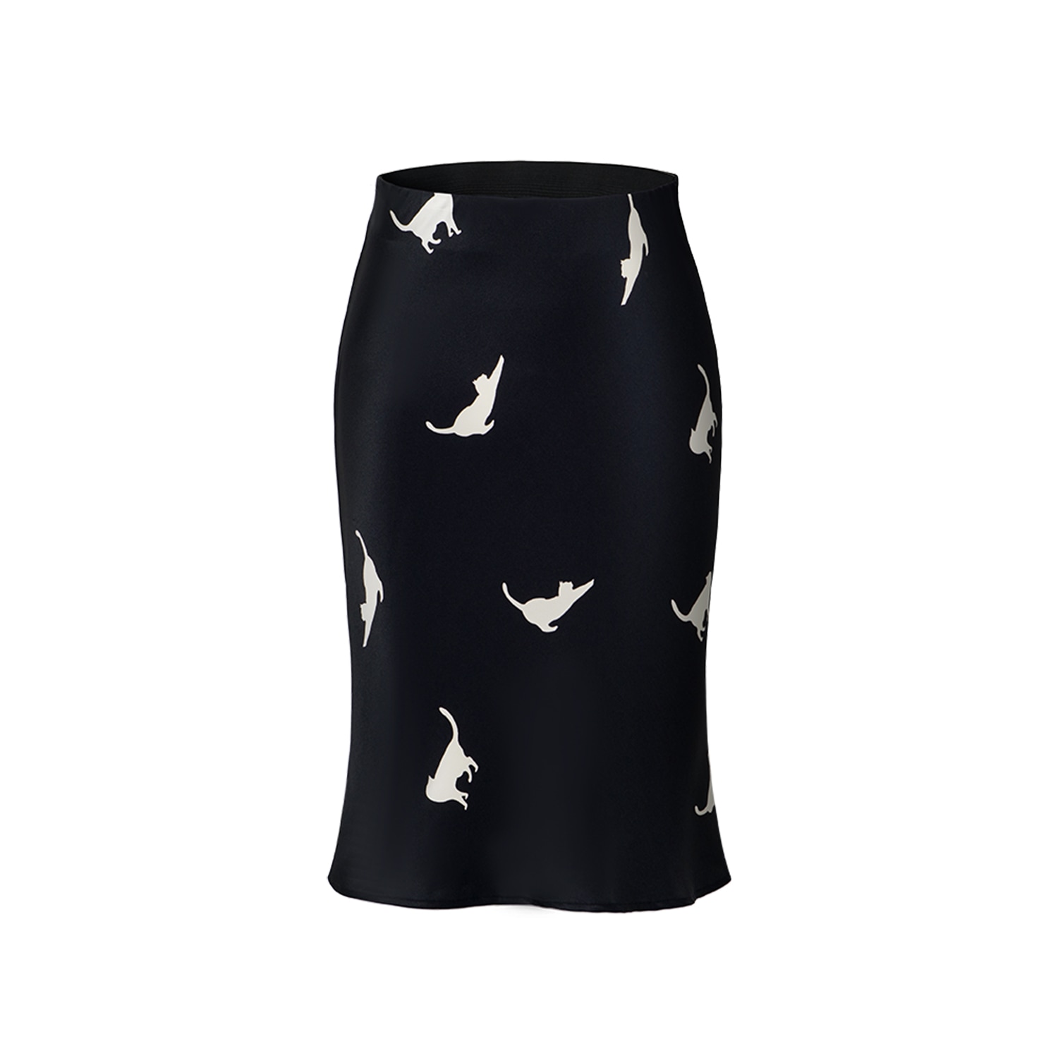 Not Just Pajama Women's Black Cats Edition Mini Silk Skirt In Black