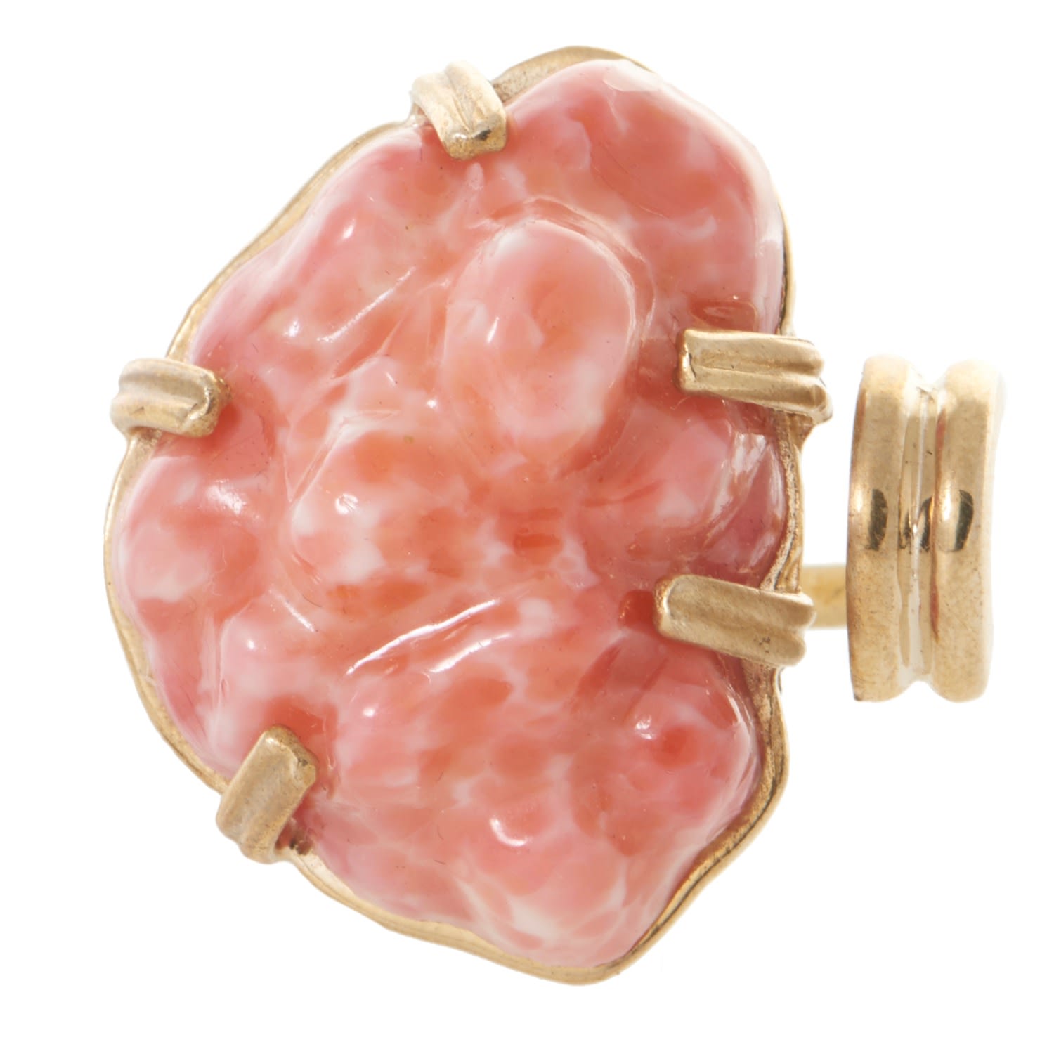 Castlecliff Women's Gold / Pink / Purple Peak Ring In Pink Coral