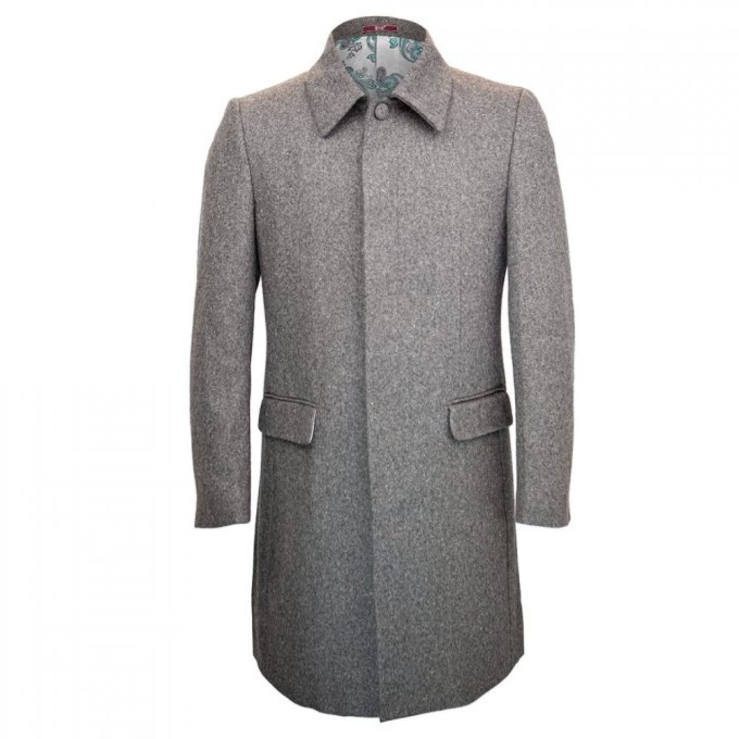 Men’s Single Breasted Overcoat - Neutrals Small David Wej