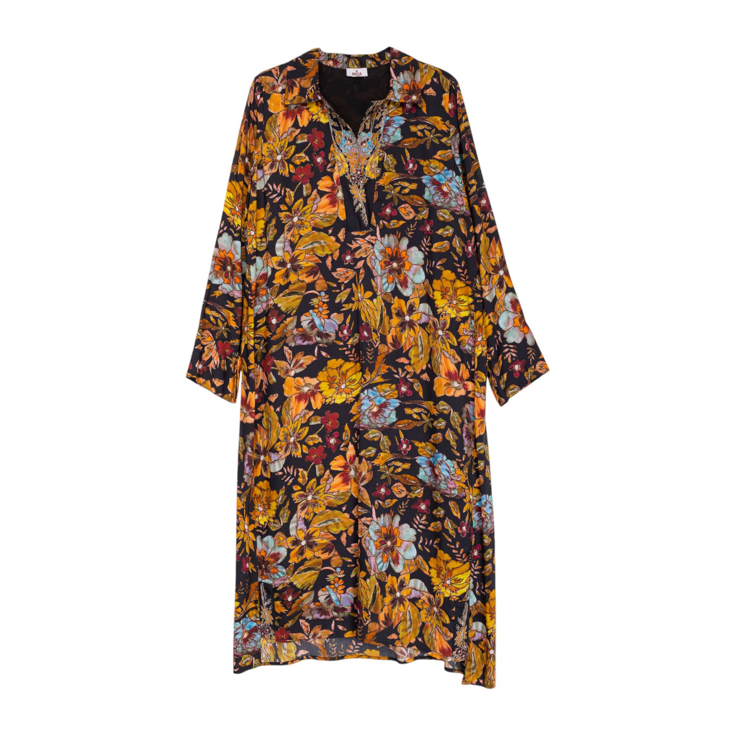 Niza Women's Midi Dress With V-neckline In Multi