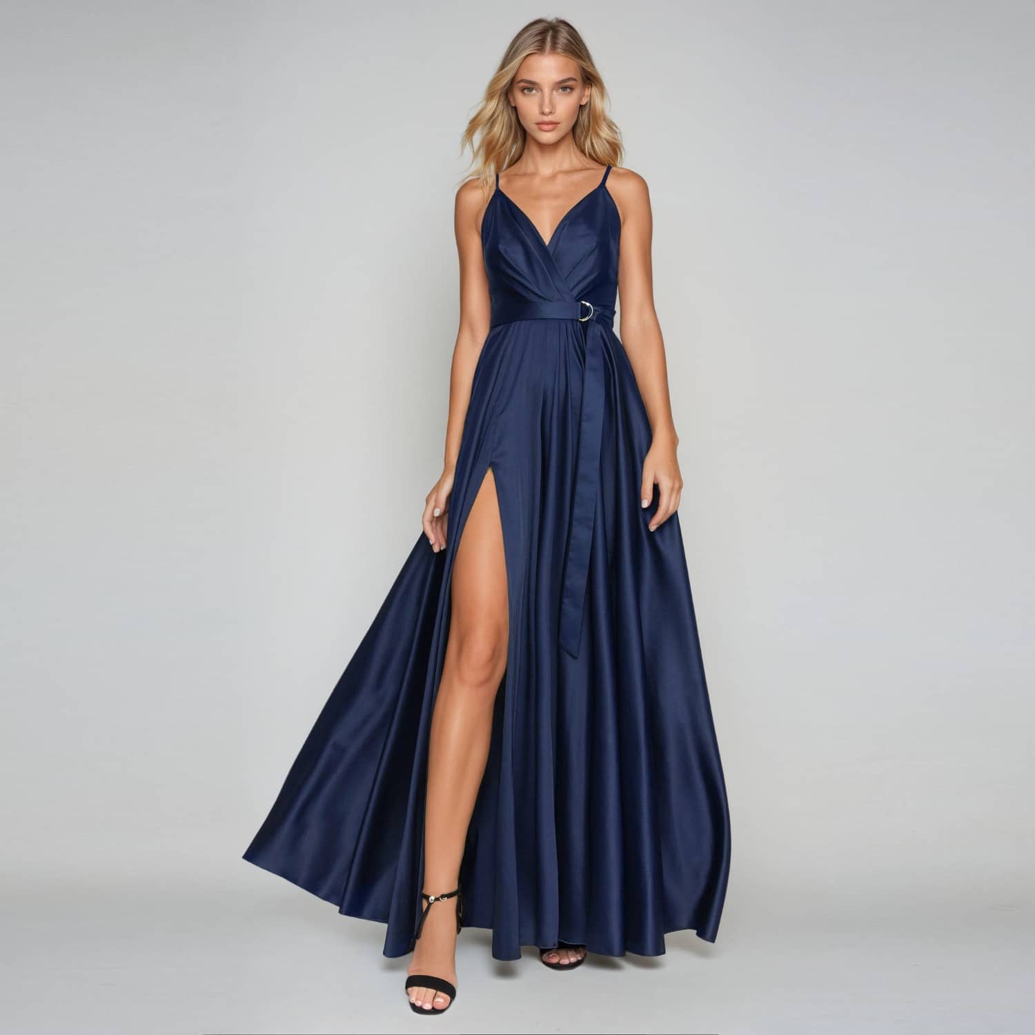 blue evening dress Sky Blue Pearl Lace Sweetheart Aline Prom Dress main image 1