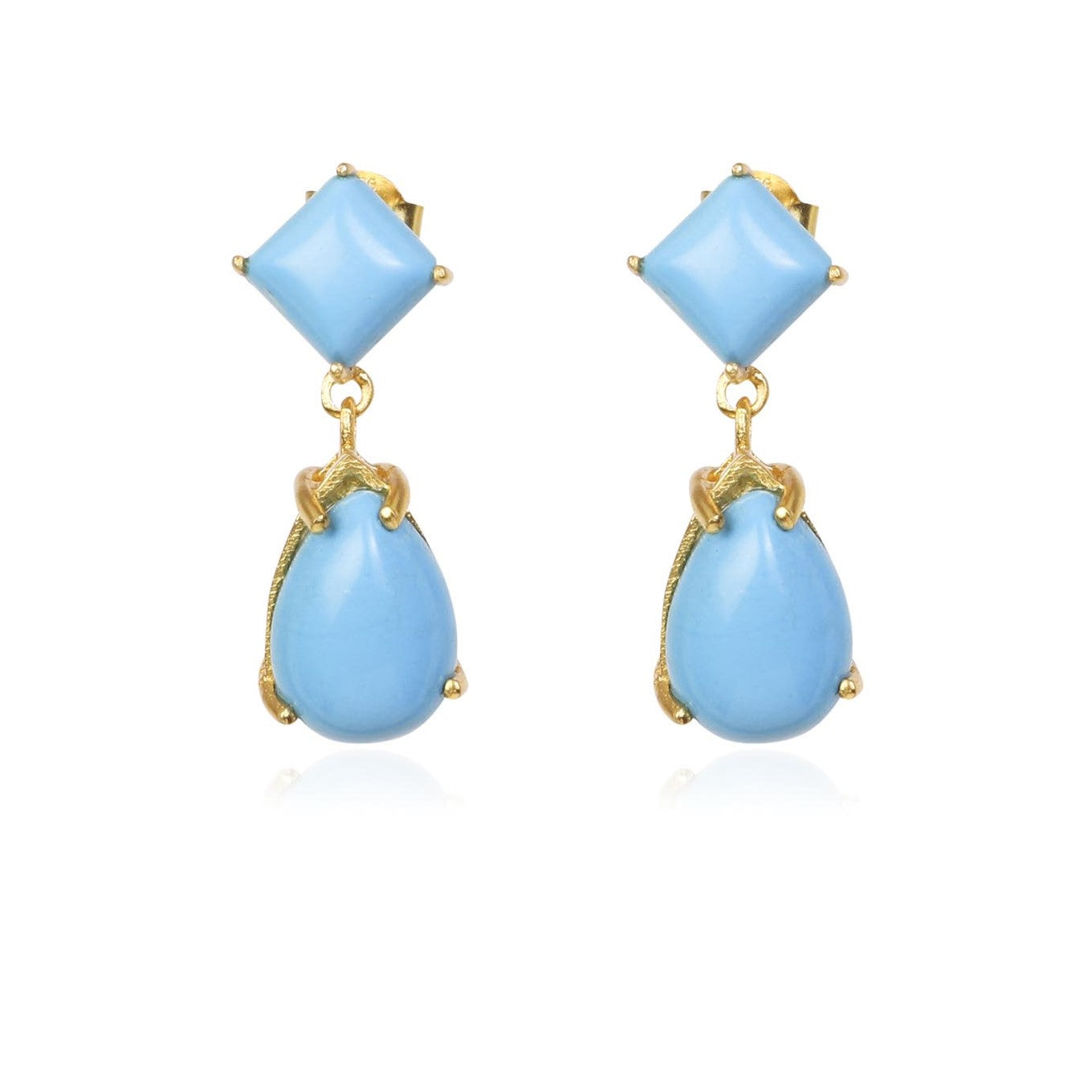 Women’s Gold "Azure Dream" Turquoise Stone Earring Lila Rasa