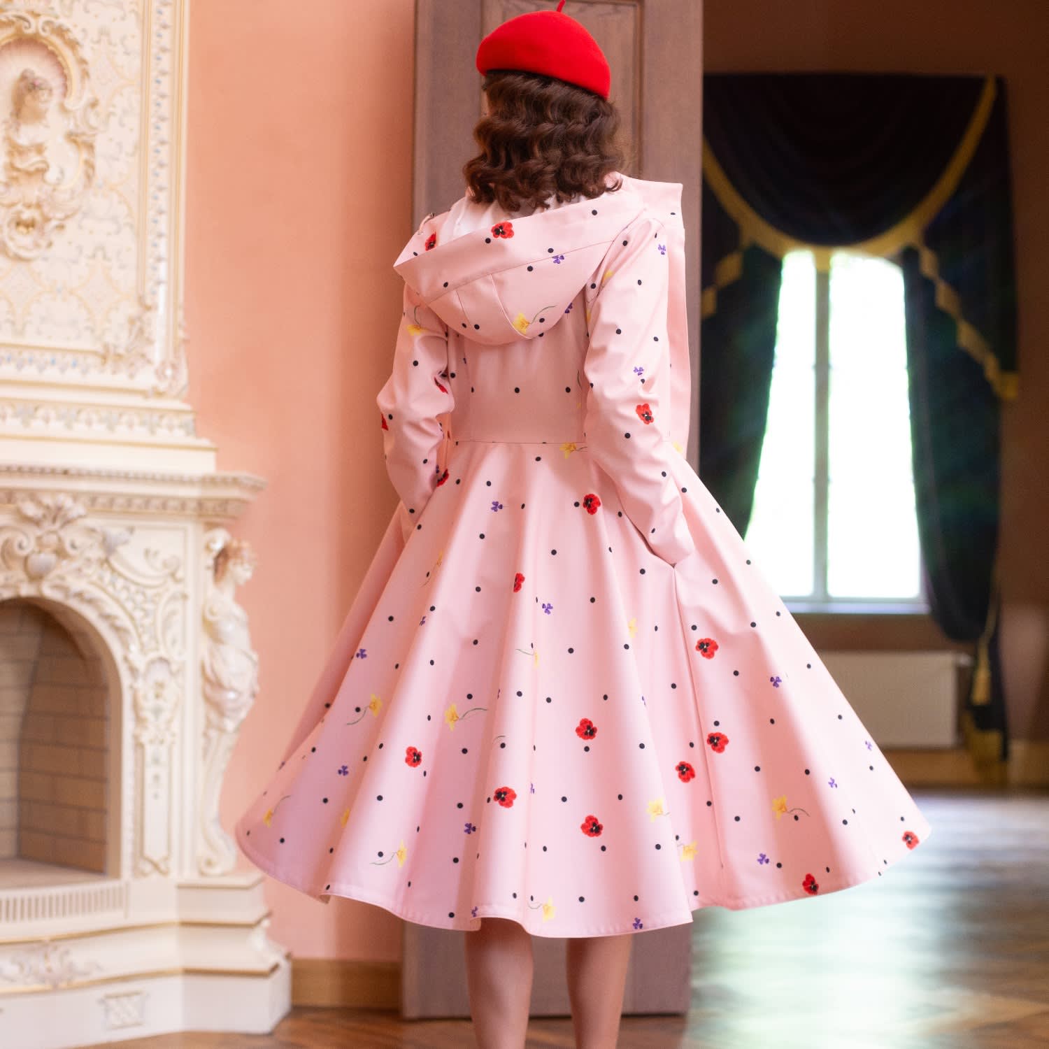 Fitted & Flared Coat With A-Line Skirt In Pink: Cotton Candy