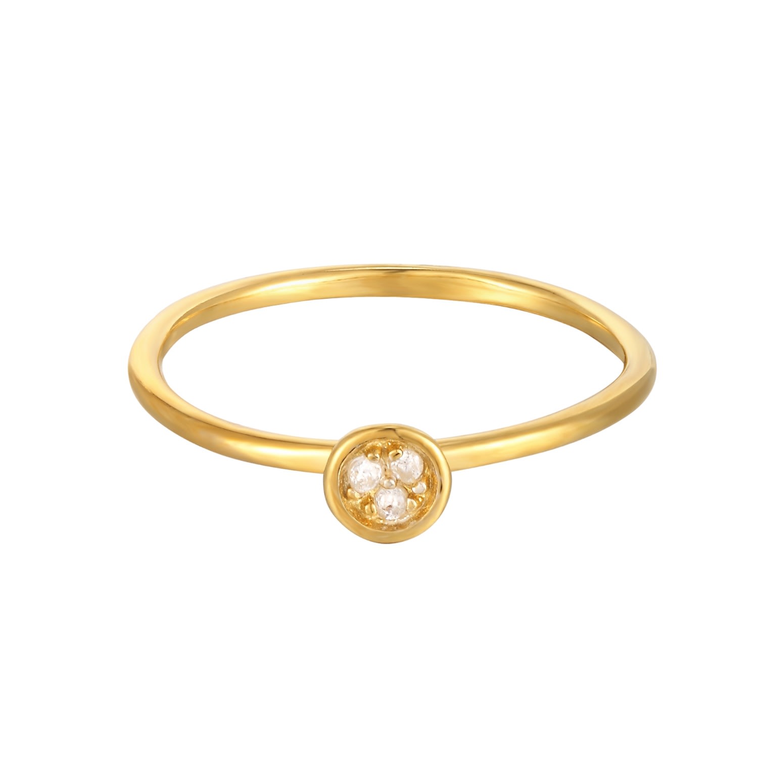 Women’s 22Ct Gold Vermeil Tiny White Cz Ring Seol + Gold