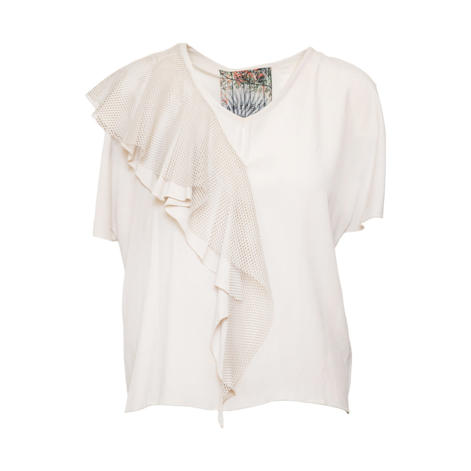 Artista Women's Neutrals Fringe Feminine Blouse