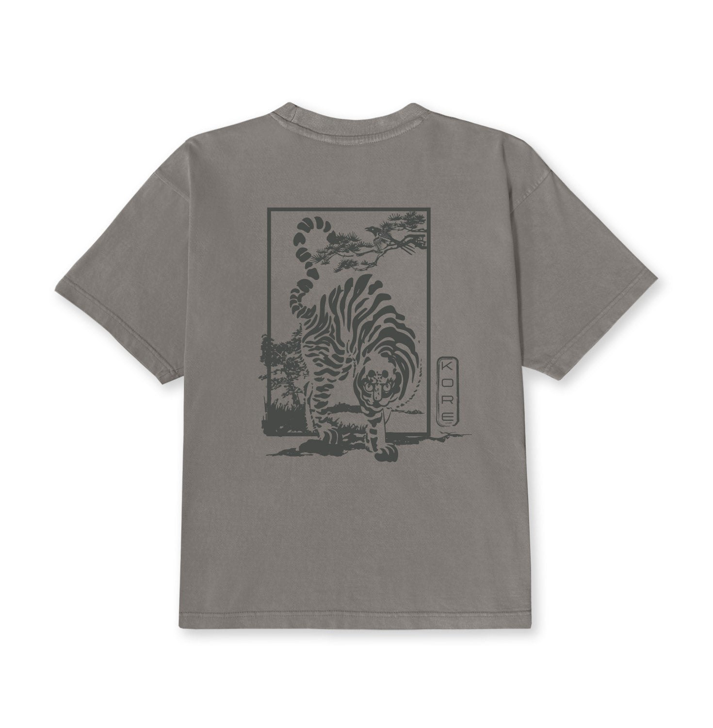 Korelimited Men's Grey Tiger & Magpie Tee In Cement In Gray