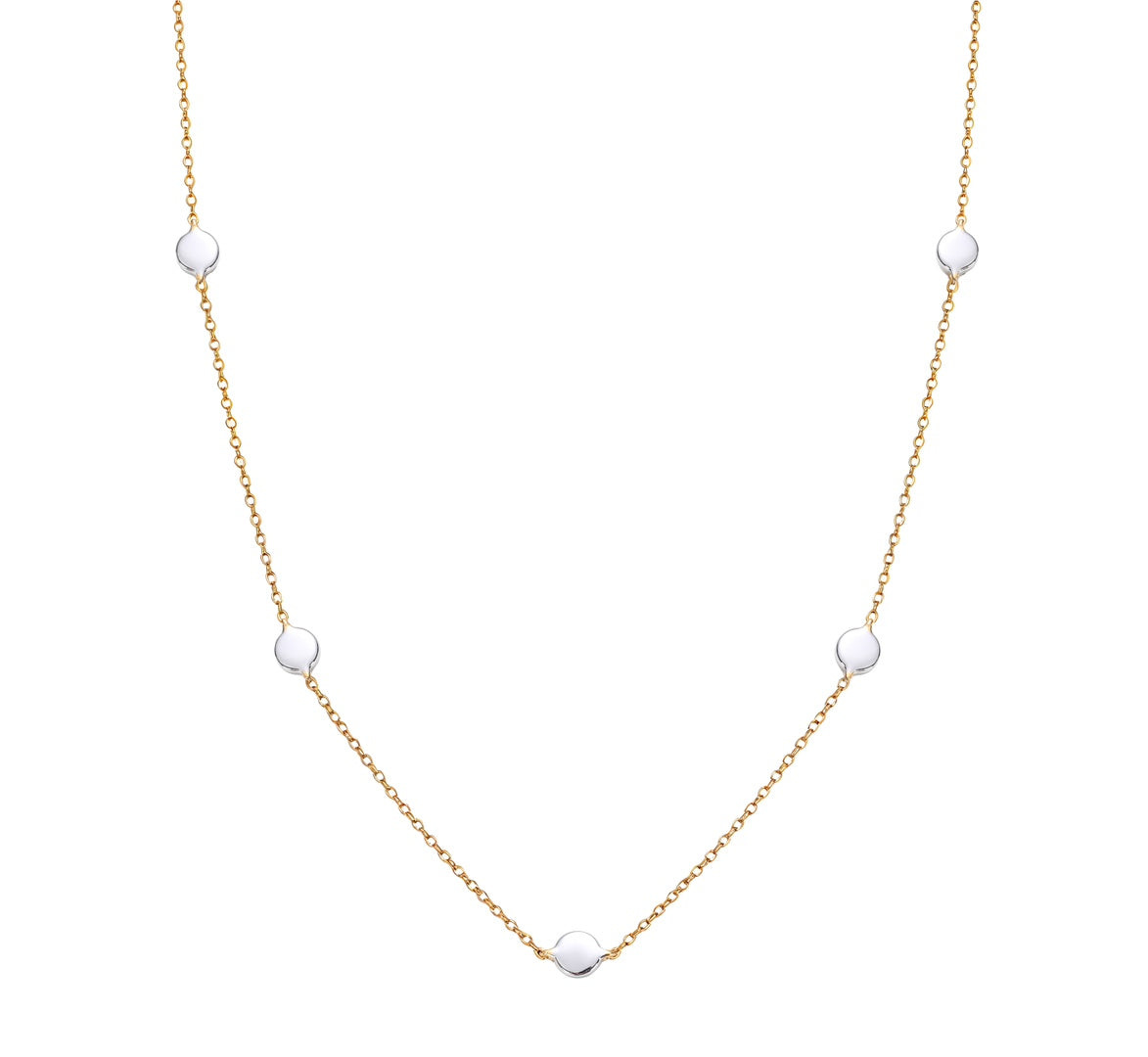 Gold Trip Women's Gold / Silver Two Tone Silver Disc Charm Necklace In Silver