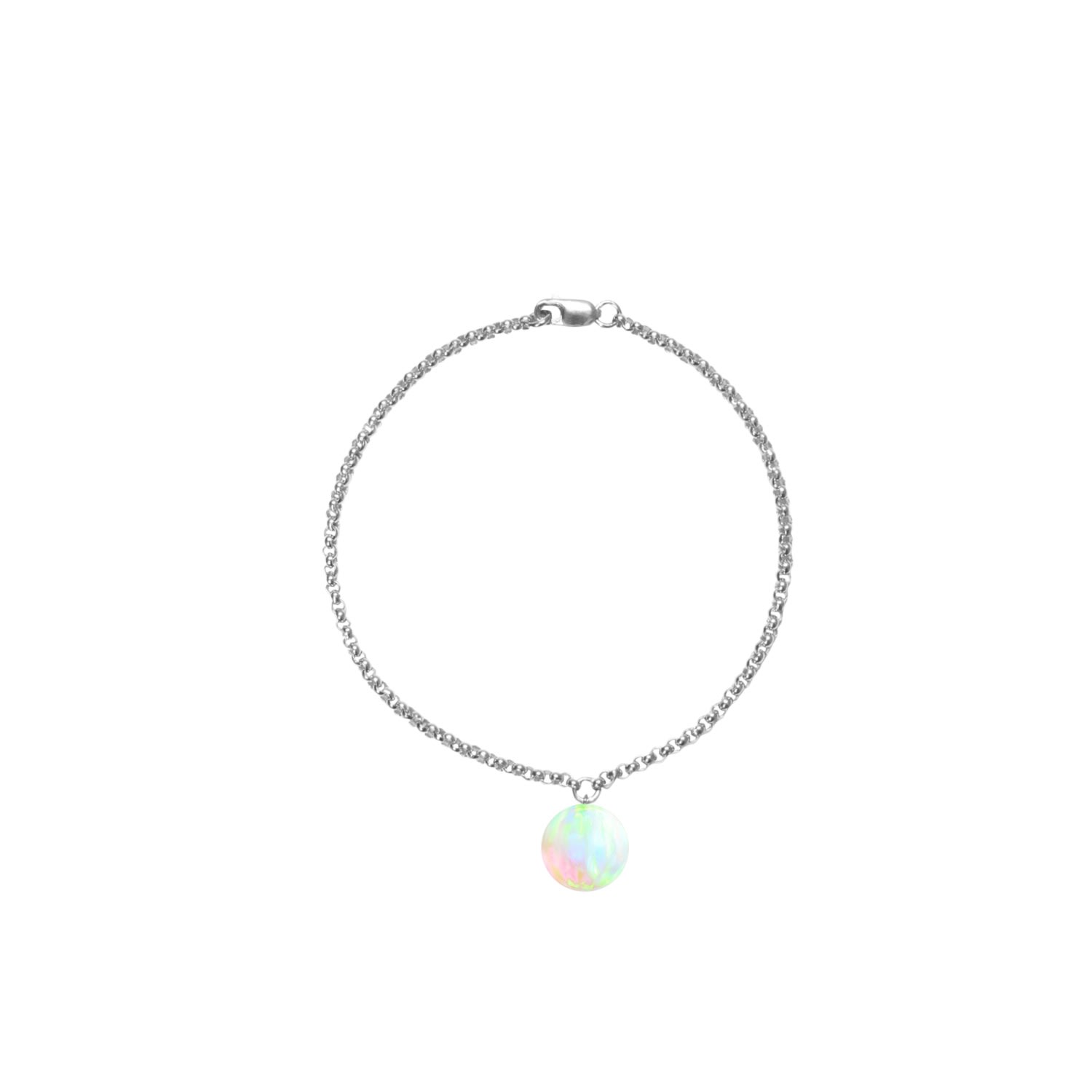 Ora Pearls Women's Green / Blue / Silver Sea Opal Chain Bracelet - Silver In Multi