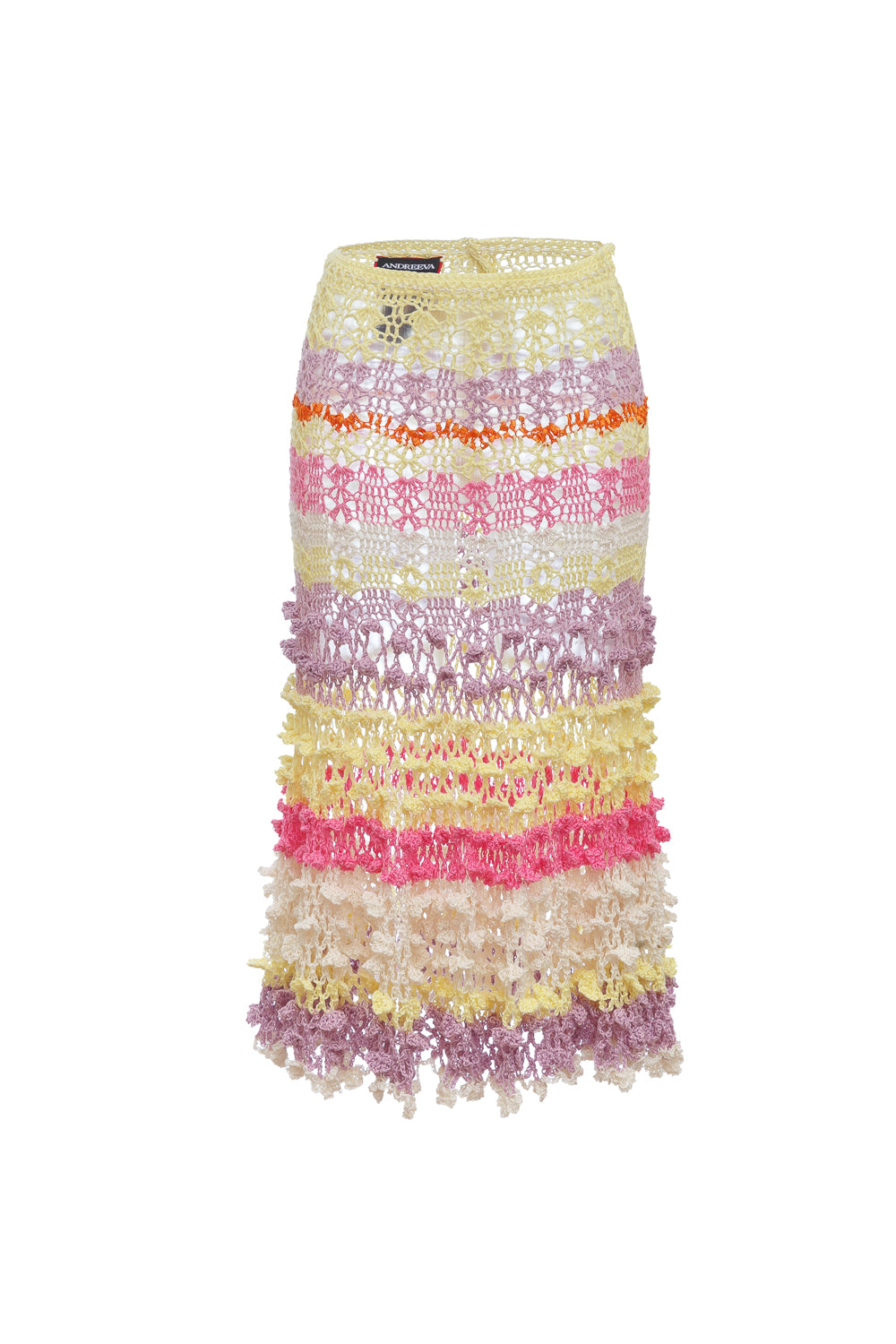 Shop Andreeva Women's Malva Multicolor Handmade Crochet Skirt