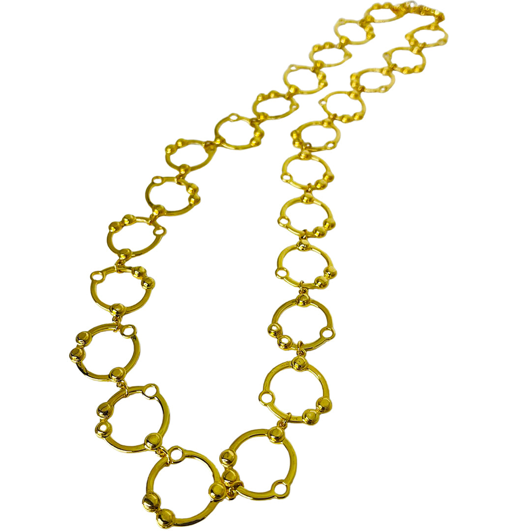 Women’s Gold Selene Spherical Links Long Necklace Syd and Pia Nyc