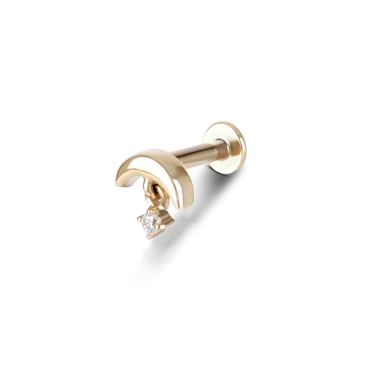 Opal & Diamond Flat Back Earring 14K-Gold, Zohreh V. Jewelry