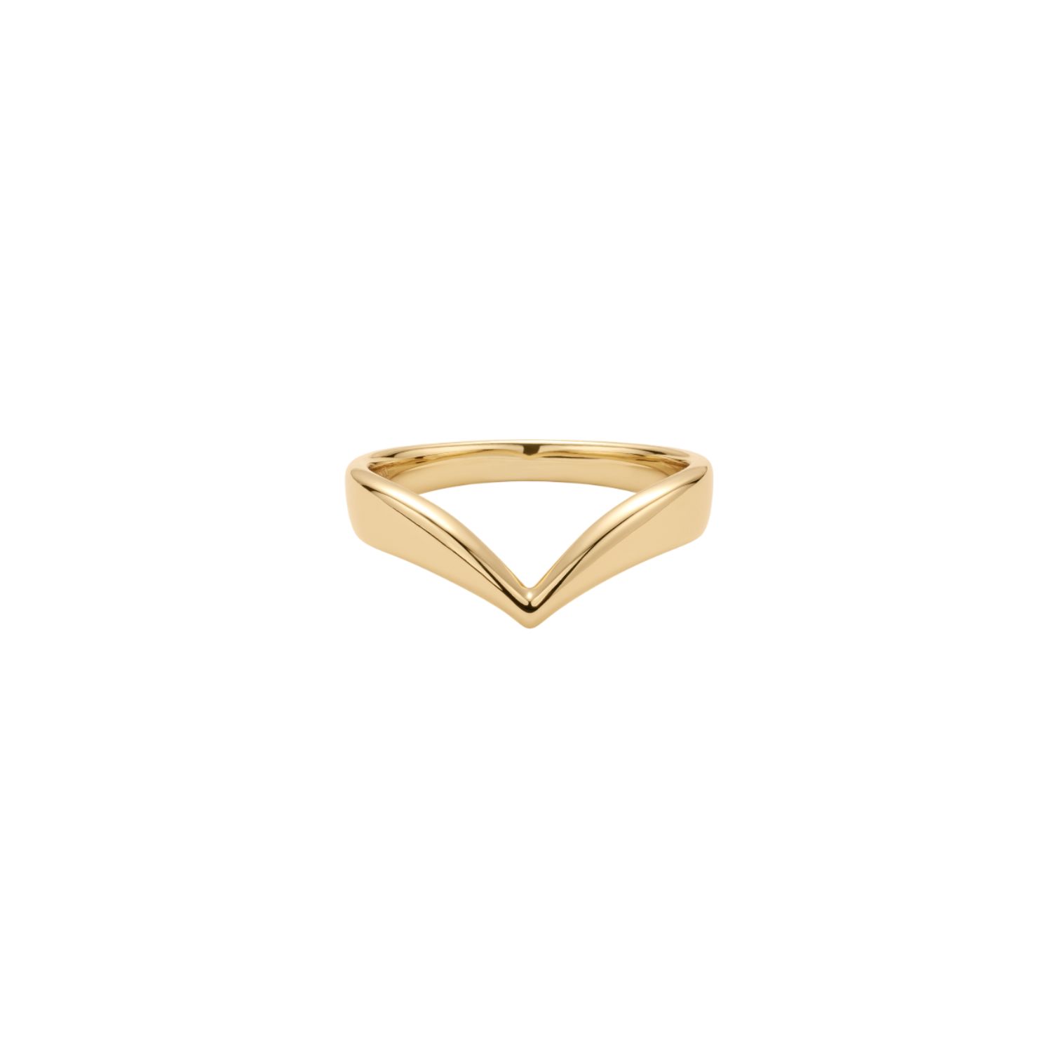 Vanchi Women's Veda Plain Chevron Ring In Gold In Gold