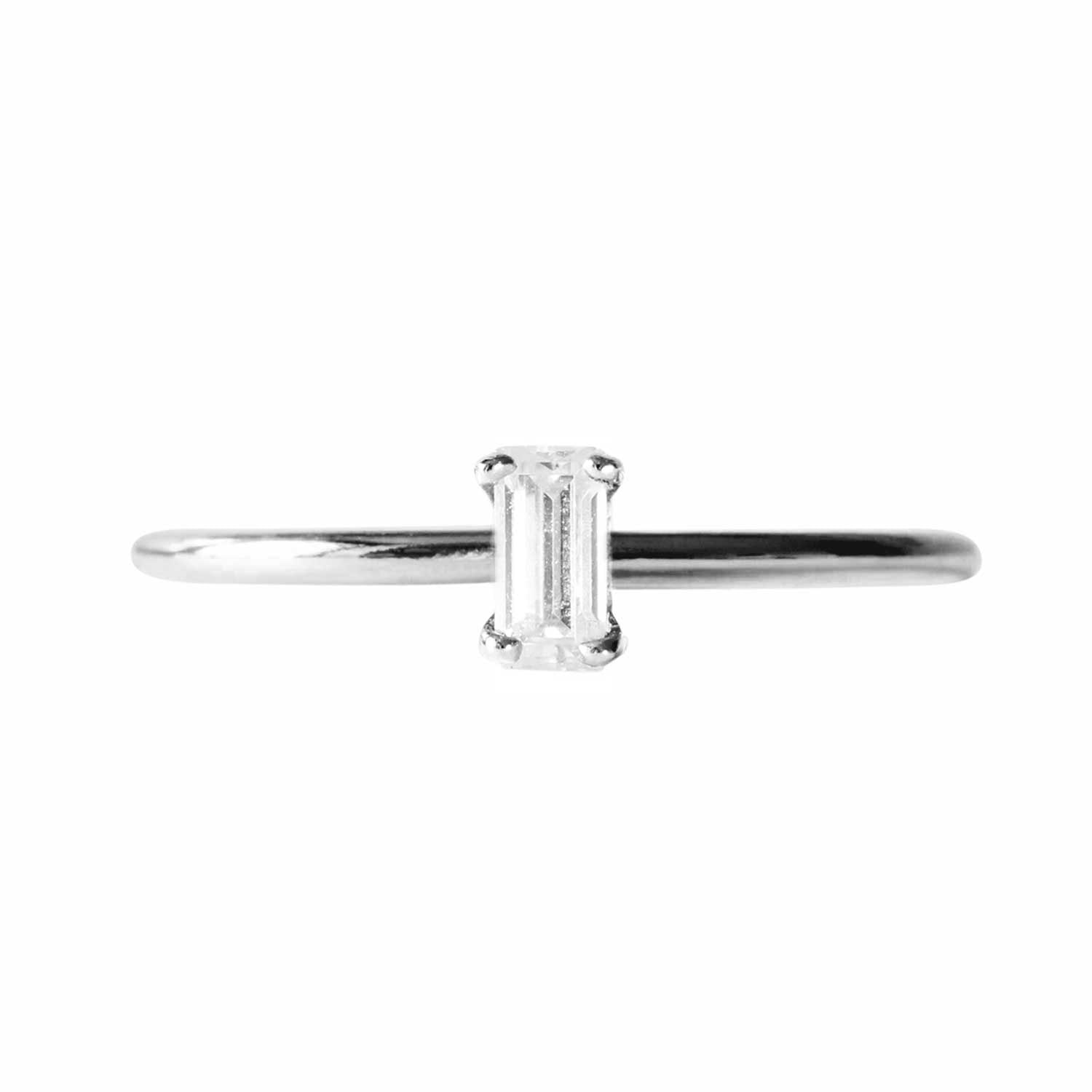 Women’s Moissanite Baguette Ring - Silver Lee Renee