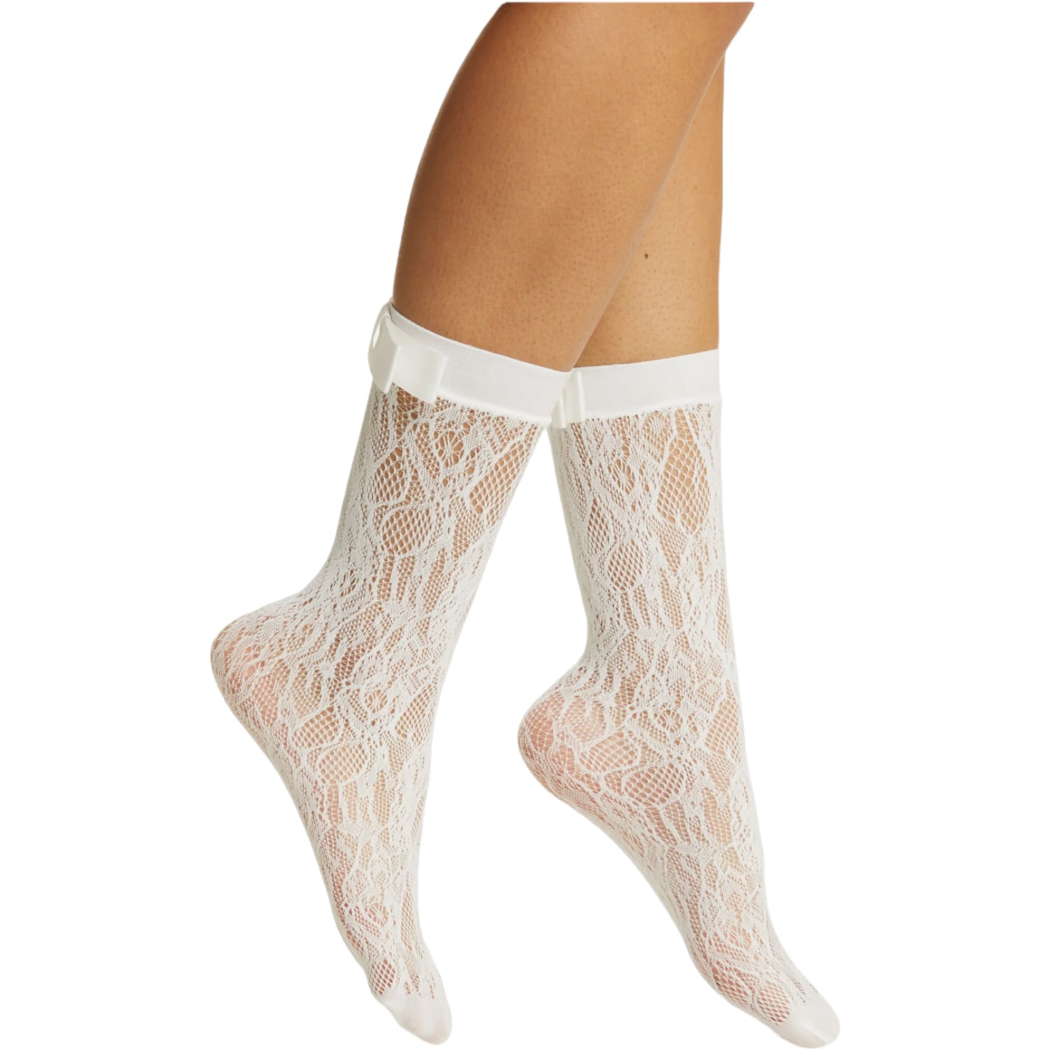 High Heel Jungle By Kathryn Eisman Women's Coco Lace Sock - White In White