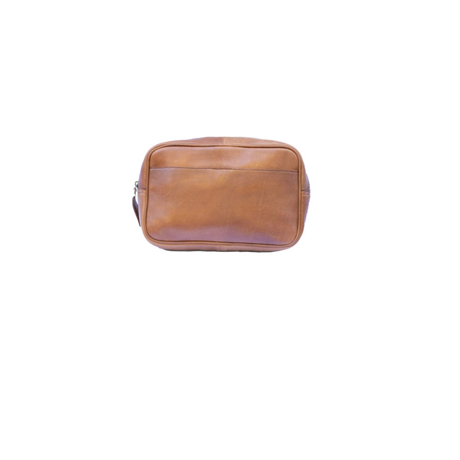 Brown Walnut Zip Top Wash Bag | Leatherco.