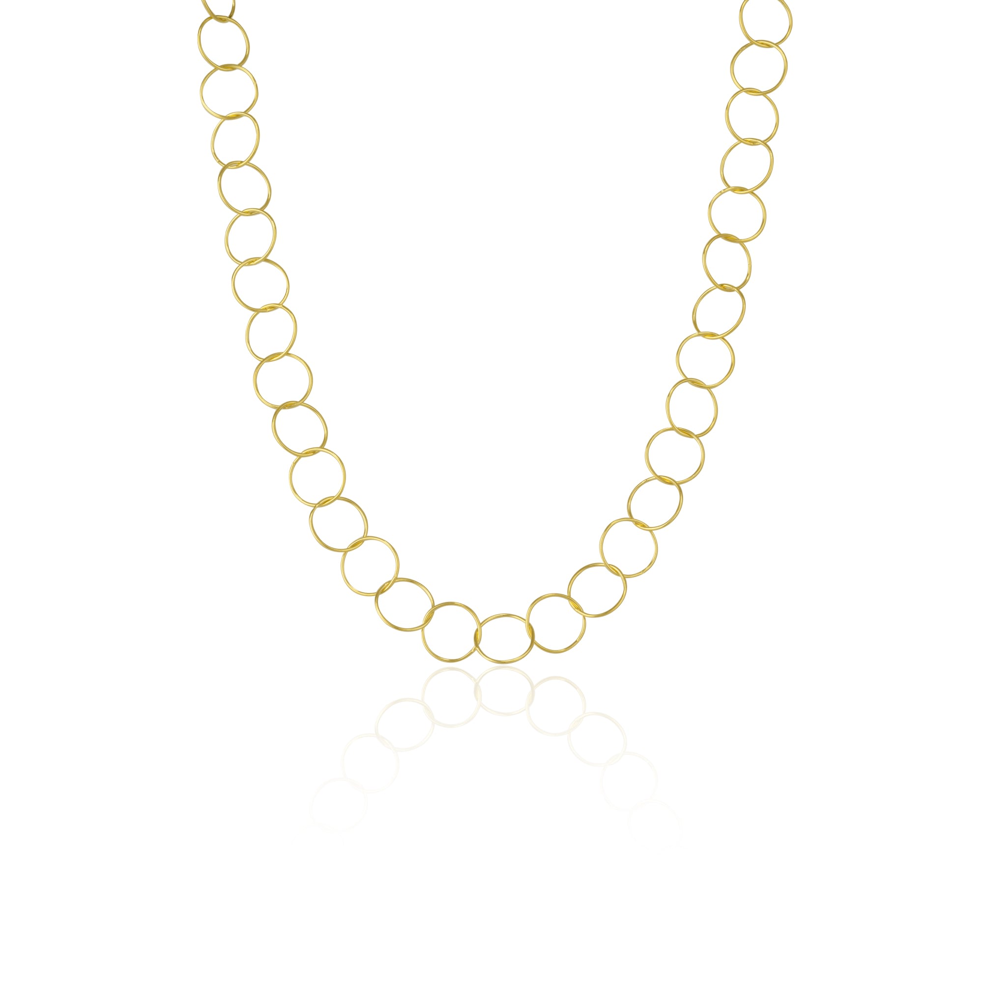 Spero London Women's Circle Hoops Sterling Silver Chain Necklace - Gold In Gold