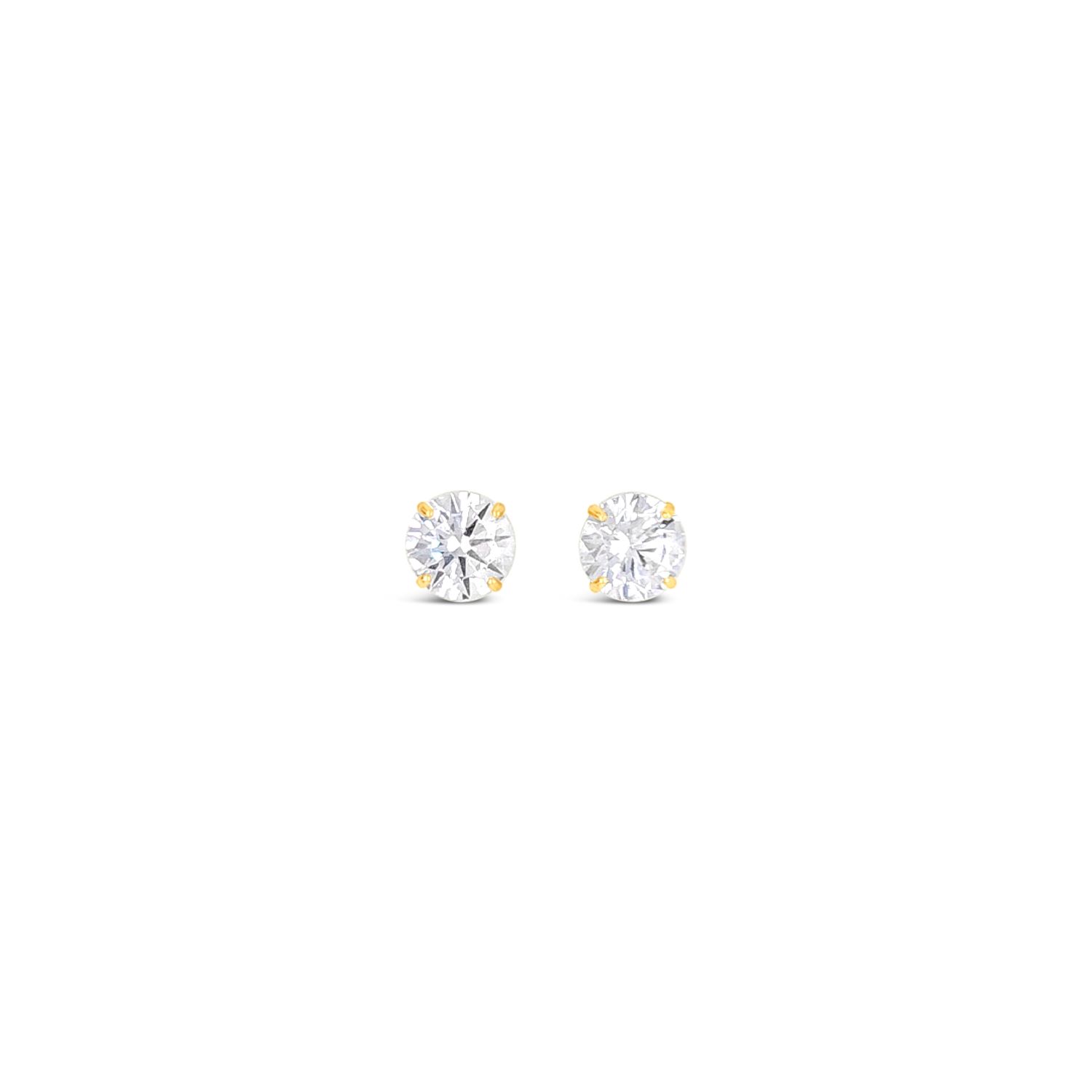 Lutiro Women's White Round Eight Mm Studs - 10k Gold