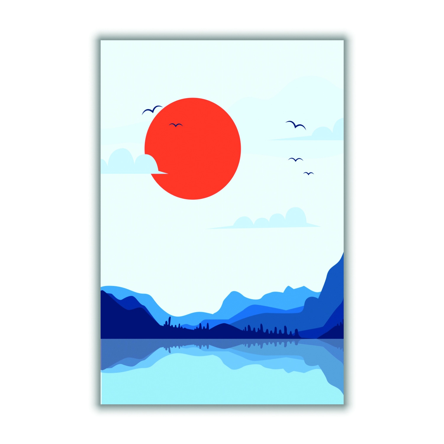 Blue Japanese Sunset Small Stanley Print House