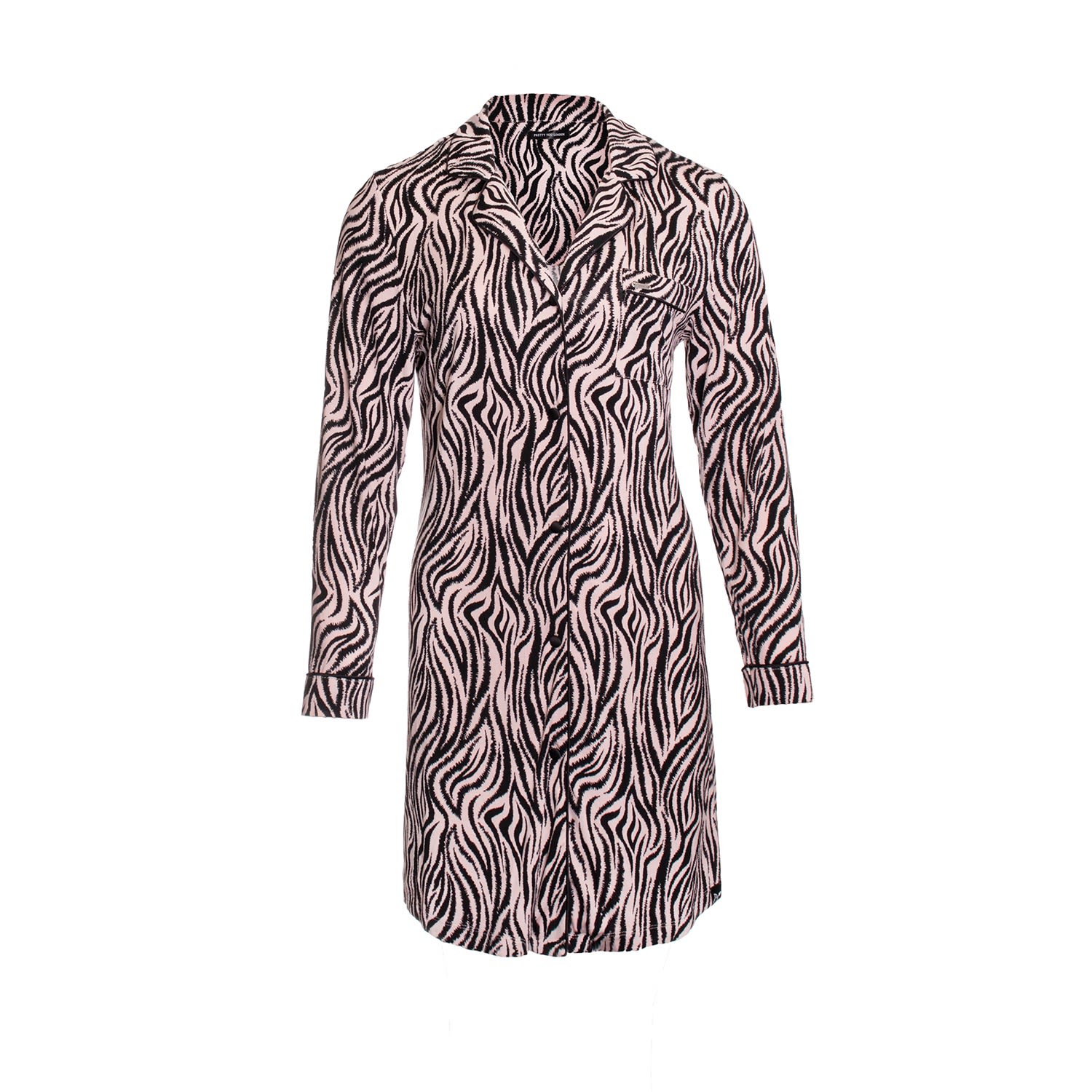 Pretty You Bamboo Long Sleeved Womens Classic Nightshirt In Animal Print