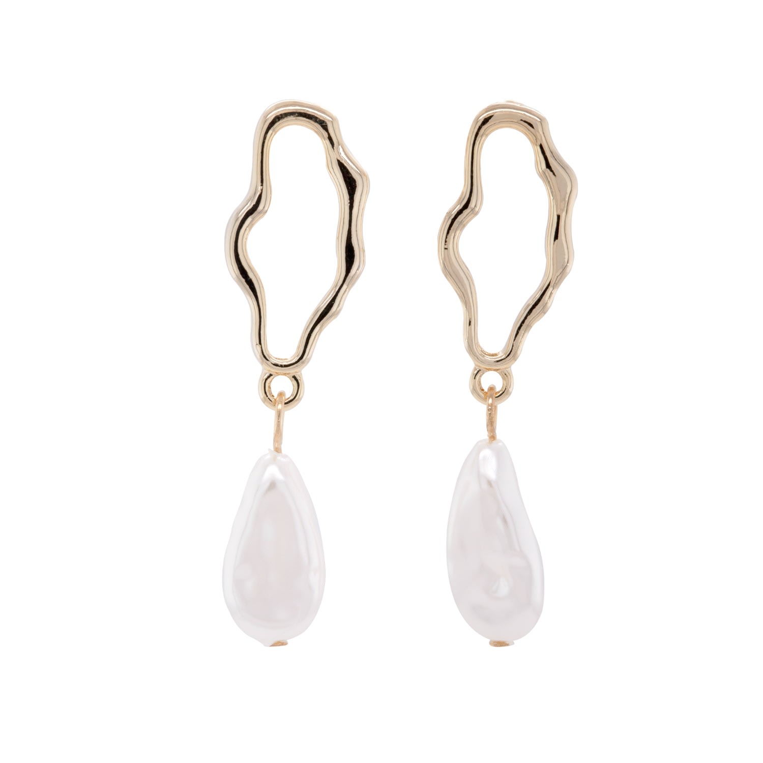 Women’s Gold & Pearl Drop Earring Undefined Jewelry