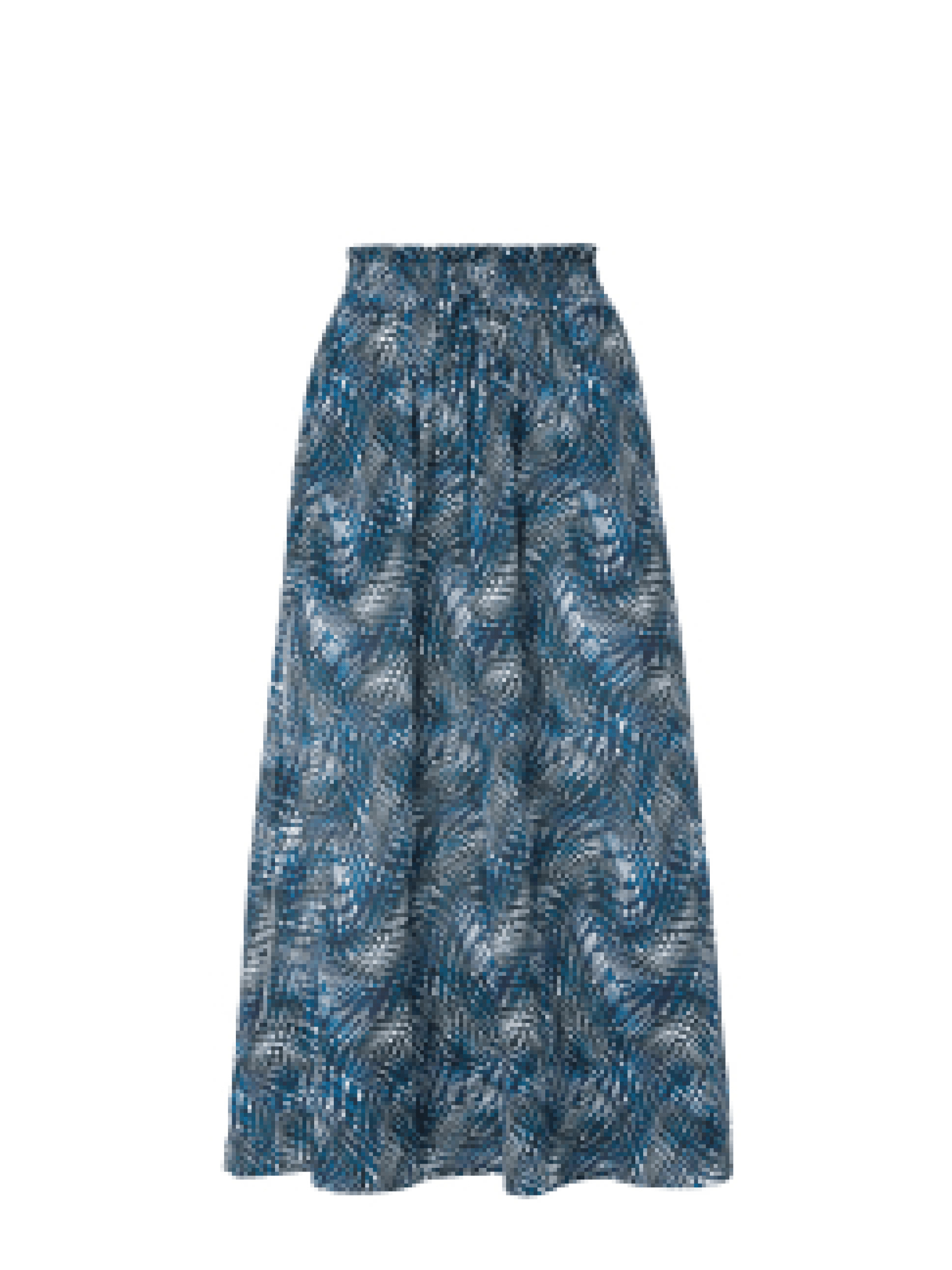 Women’s Blue / White Rachel Skirt Abstract Wave M/L Change of Scenery