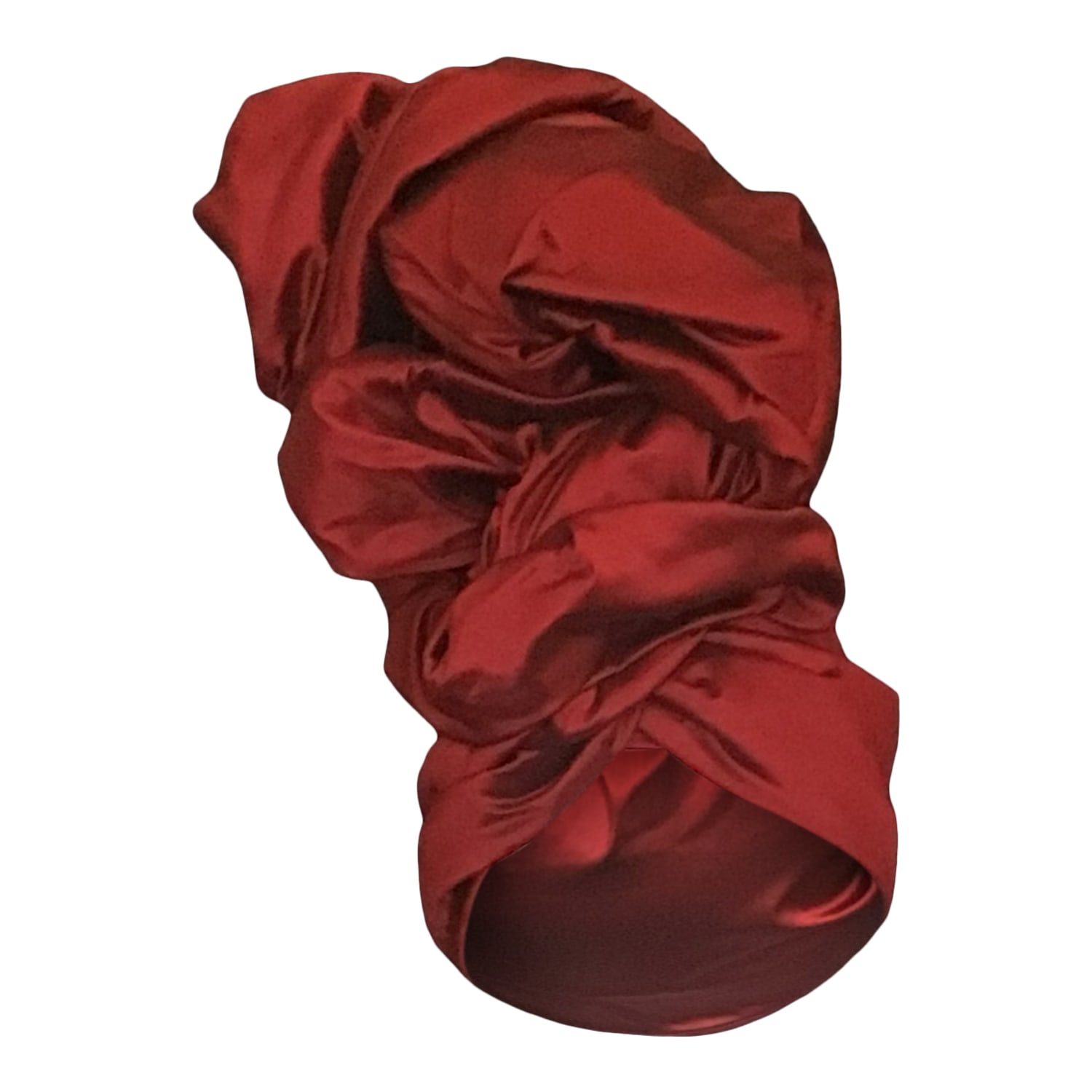 Women's Twisturban Turban Xl Crescent In Deep Red Silk | Romer Millinery