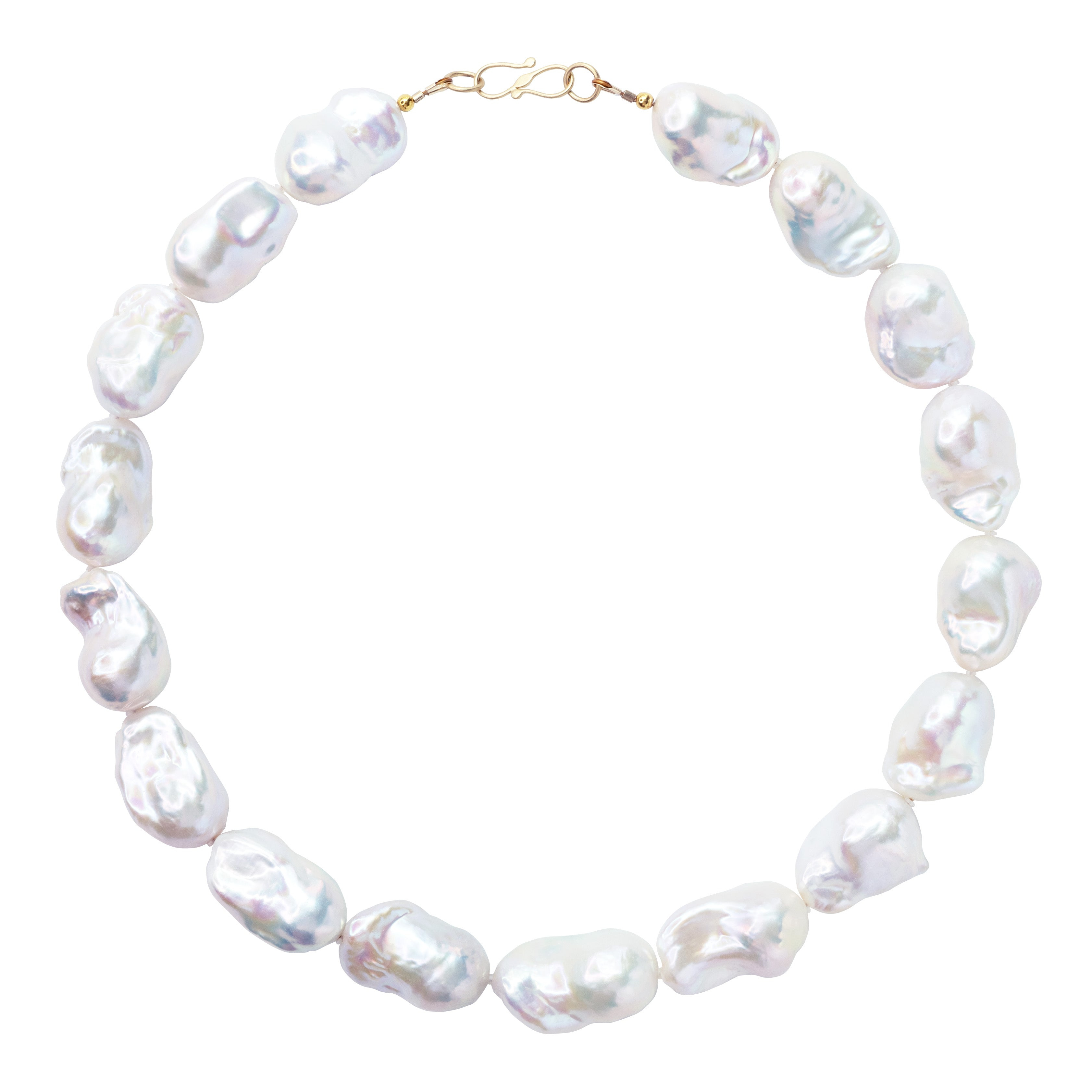 Bombyx House Women's Gold / White Extra Large White Baroque Pearl Gold Necklace