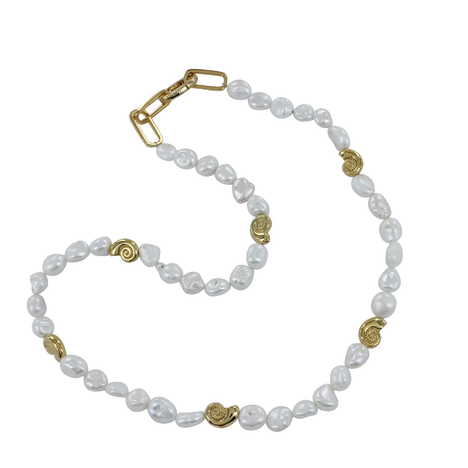 Reeves & Reeves Women's Pearl And Ammonite Gold Plate Necklace In White