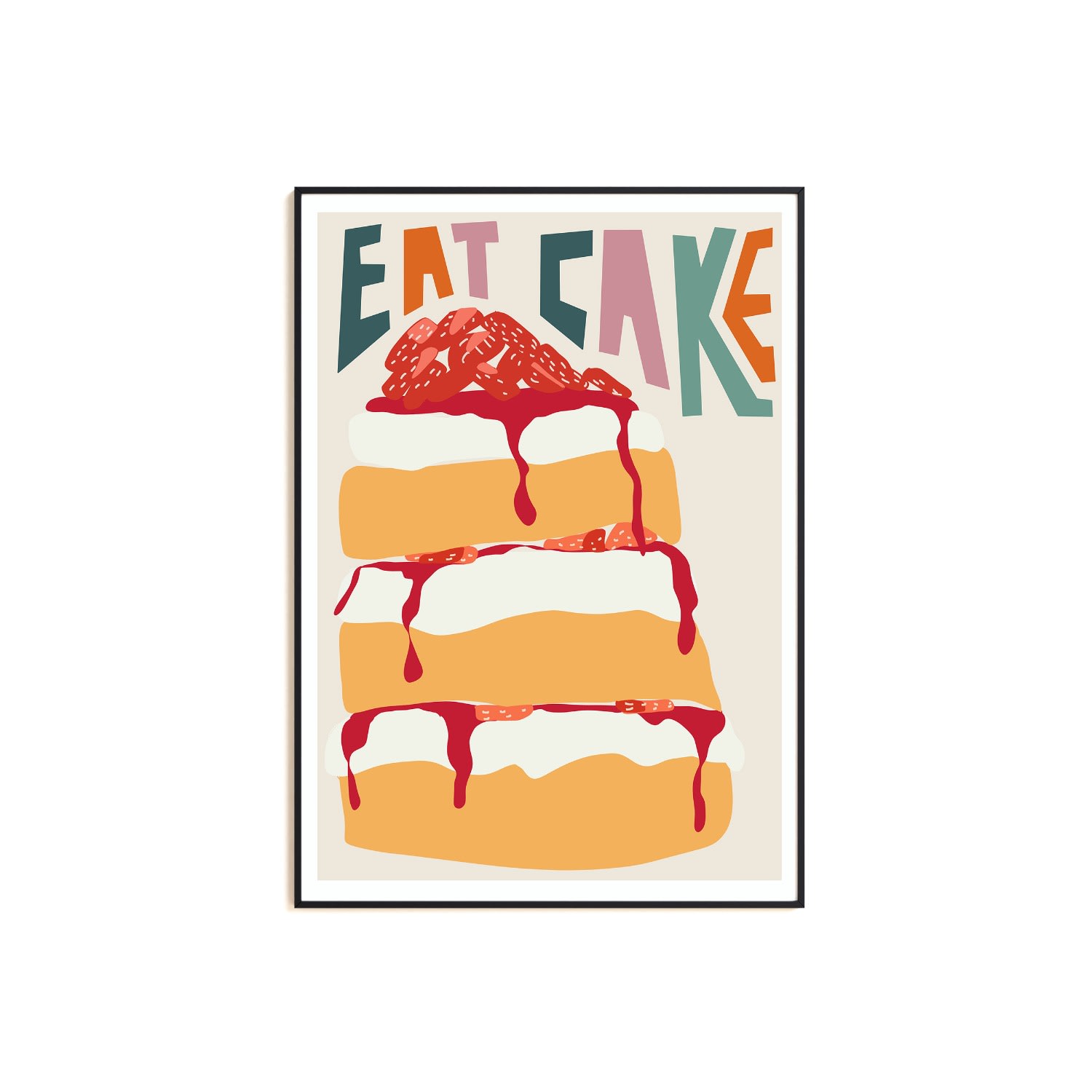 Eat Cake Art Print -A3 Natalie Cass Art