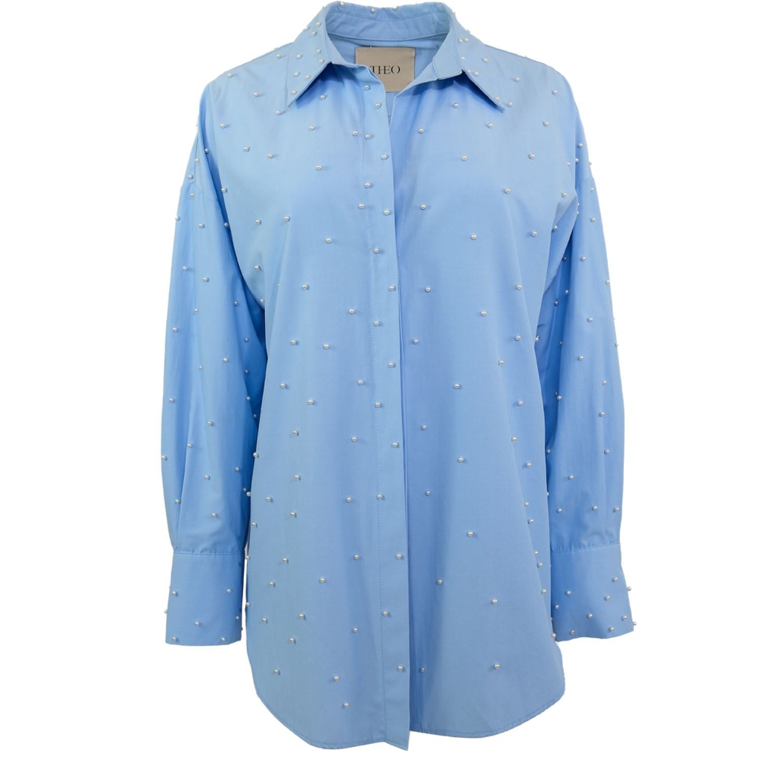 Women’s Echo Pearly Shirt - Blue Medium Theo the Label